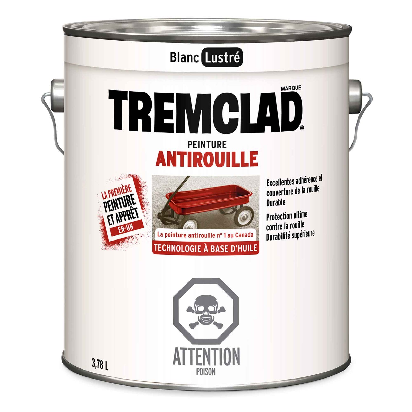 Tremclad peinture antirouille à base d'huile blanc lustré 3,78 L