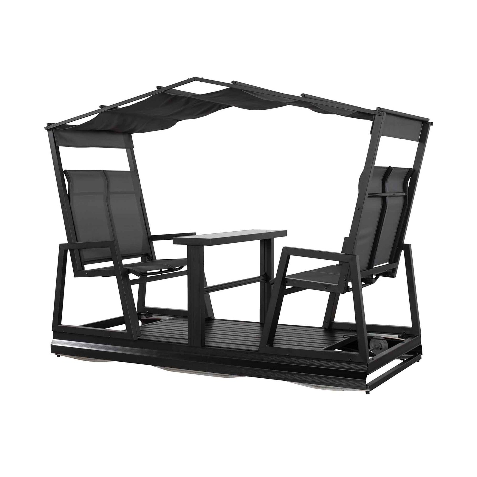 Balançoire de jardin Carleton à 4 places, noir et gris