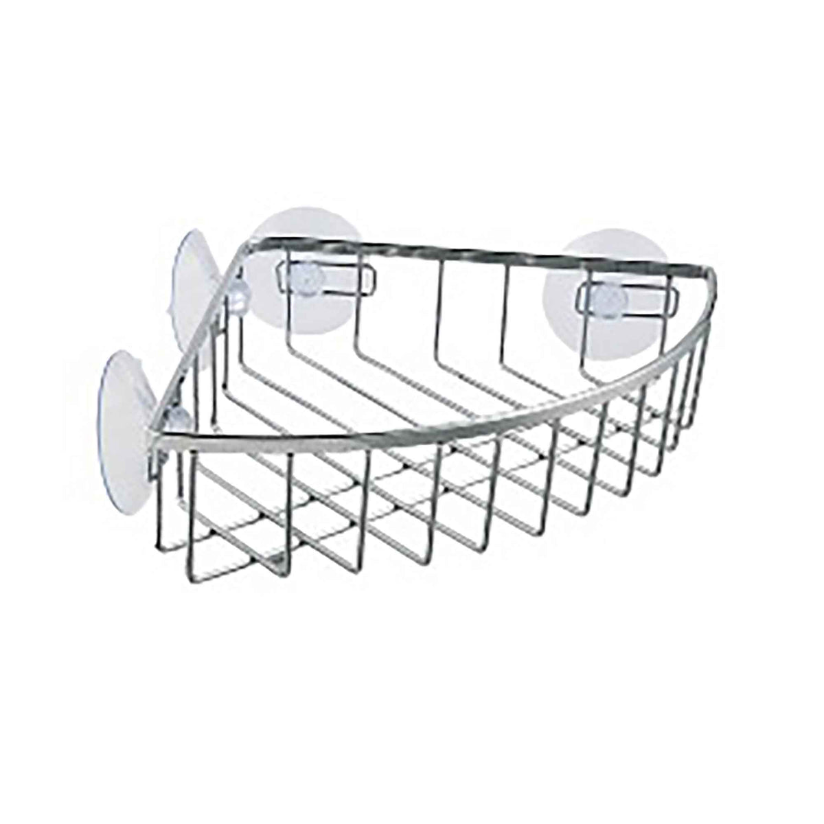 Étagère d’angle avec ventouses pour douche, chrome 