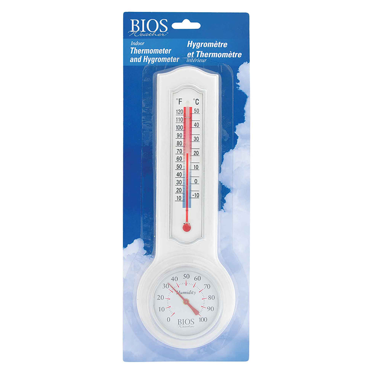 Thermomètre et hygromètre d'intérieur, blanc