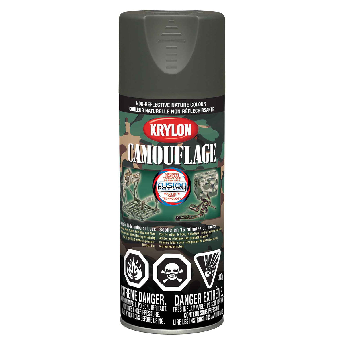 Krylon peinture aérosol de camouflage olive mat, 340 g