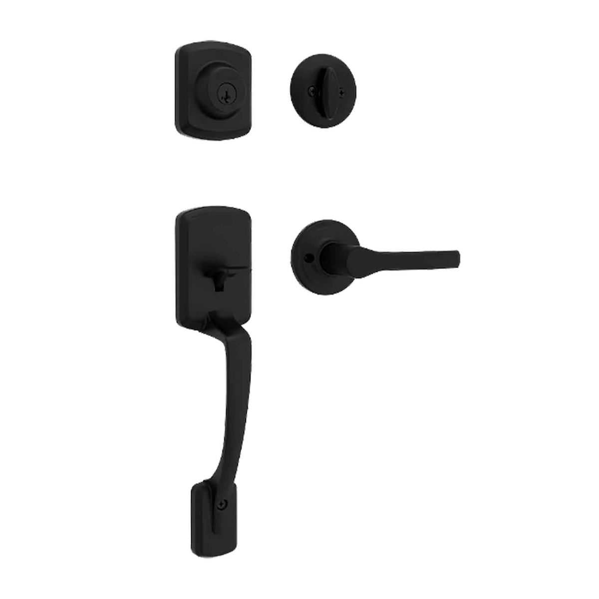Ensemble de poignée de porte d'entrée Henley, noir mat