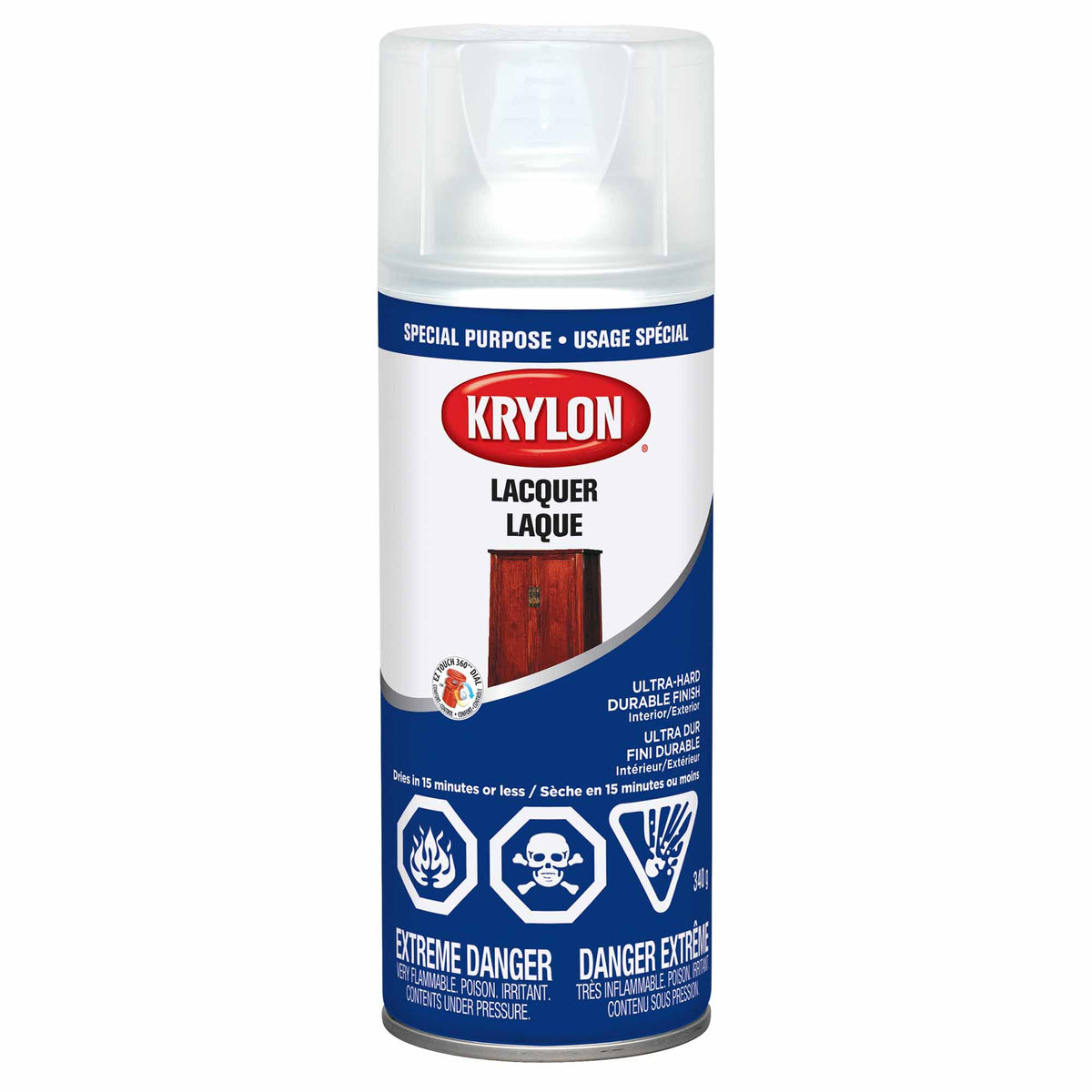 Krylon aérosol laque transparent lustré, 340 g