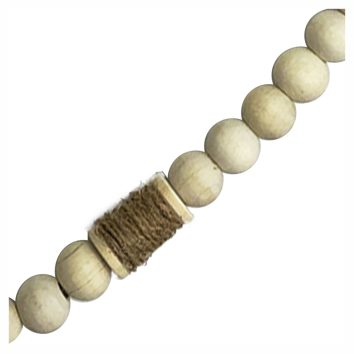 Guirlande de perles en bois avec bobines de corde naturelle ,72"