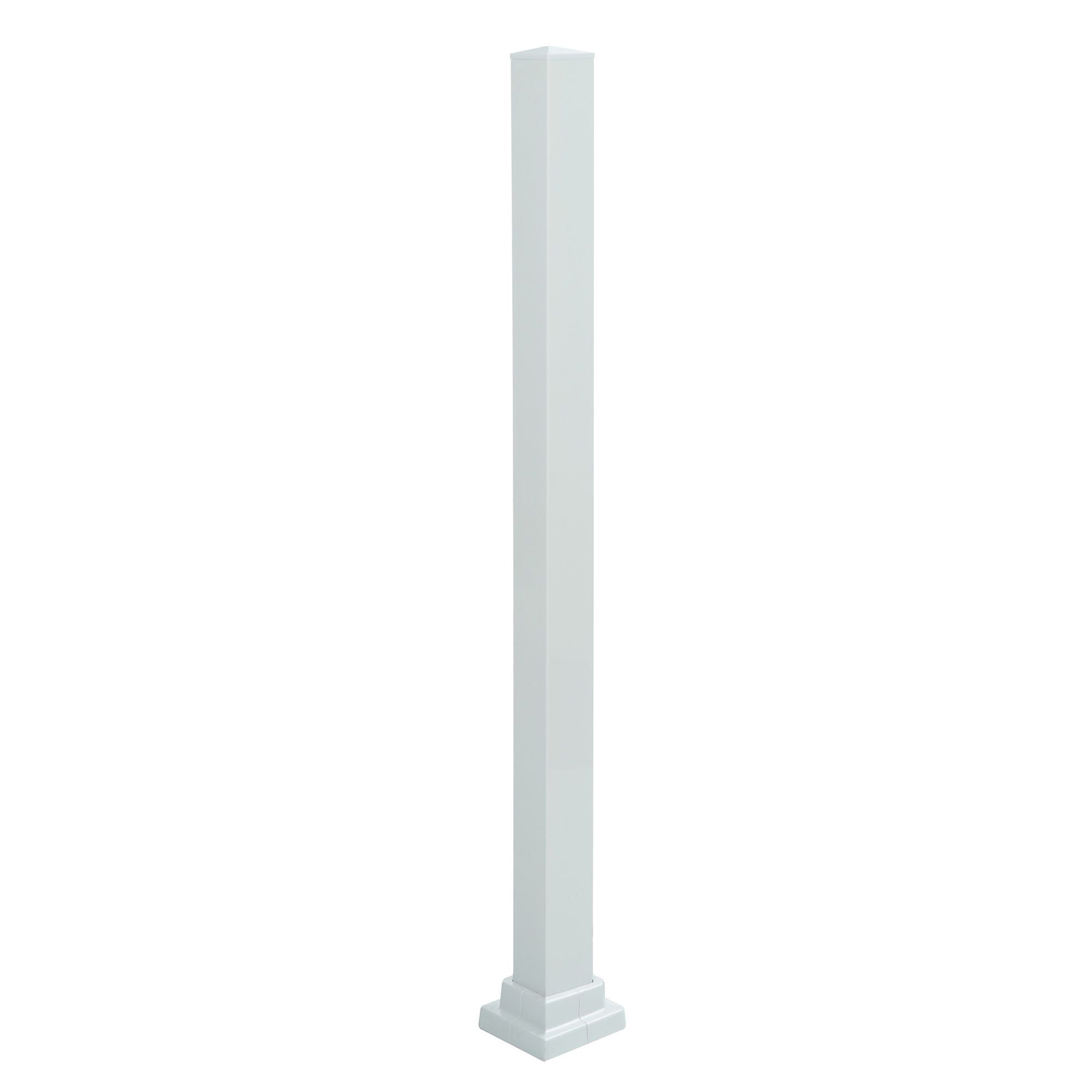 Poteau de montage en aluminium blanc pour rampe de 36'' de hauteur, 37-1/2'' x 2''