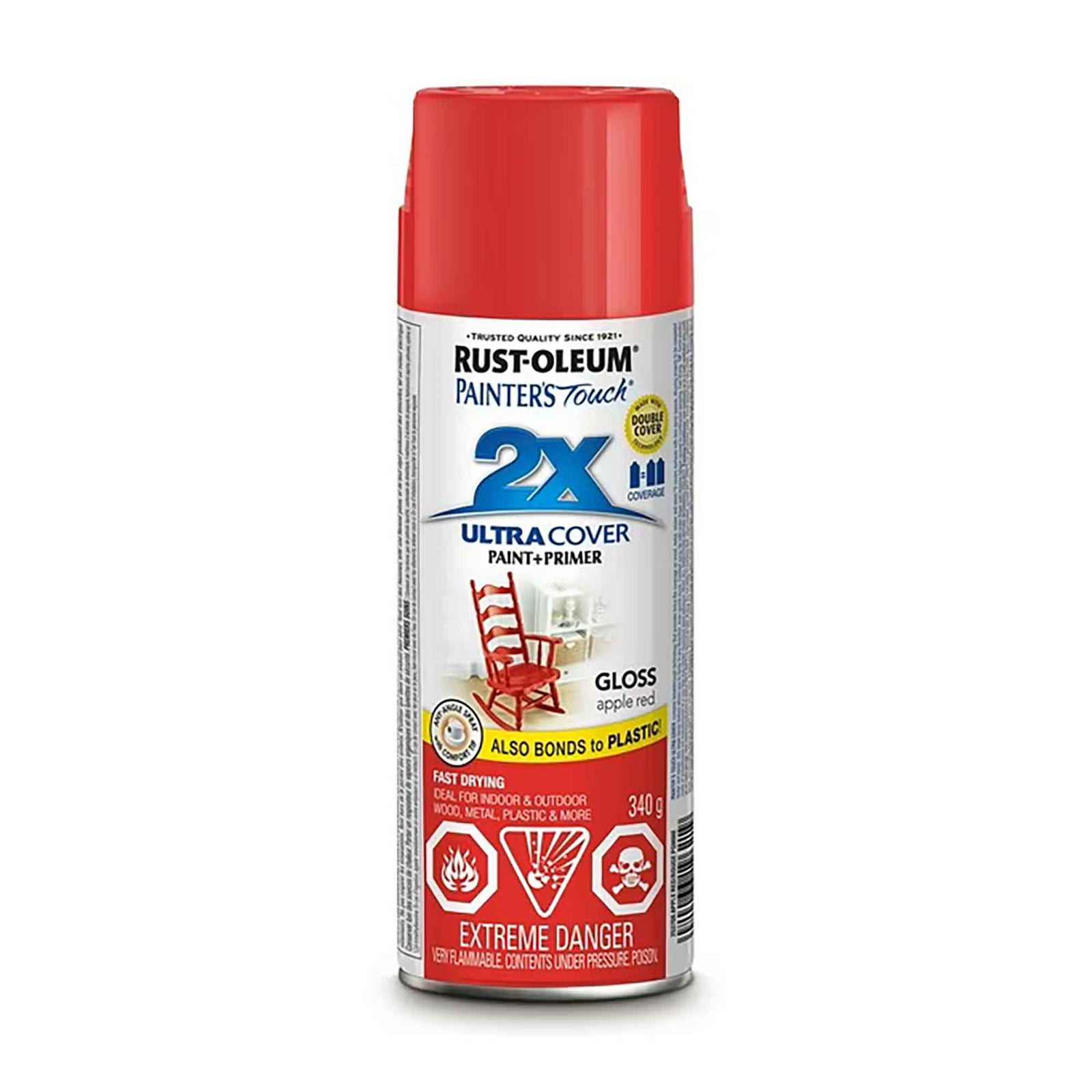 Peinture en aérosol à pouvoir couvrant élevé Painter’s Touch rouge pomme lustré, 340 g
