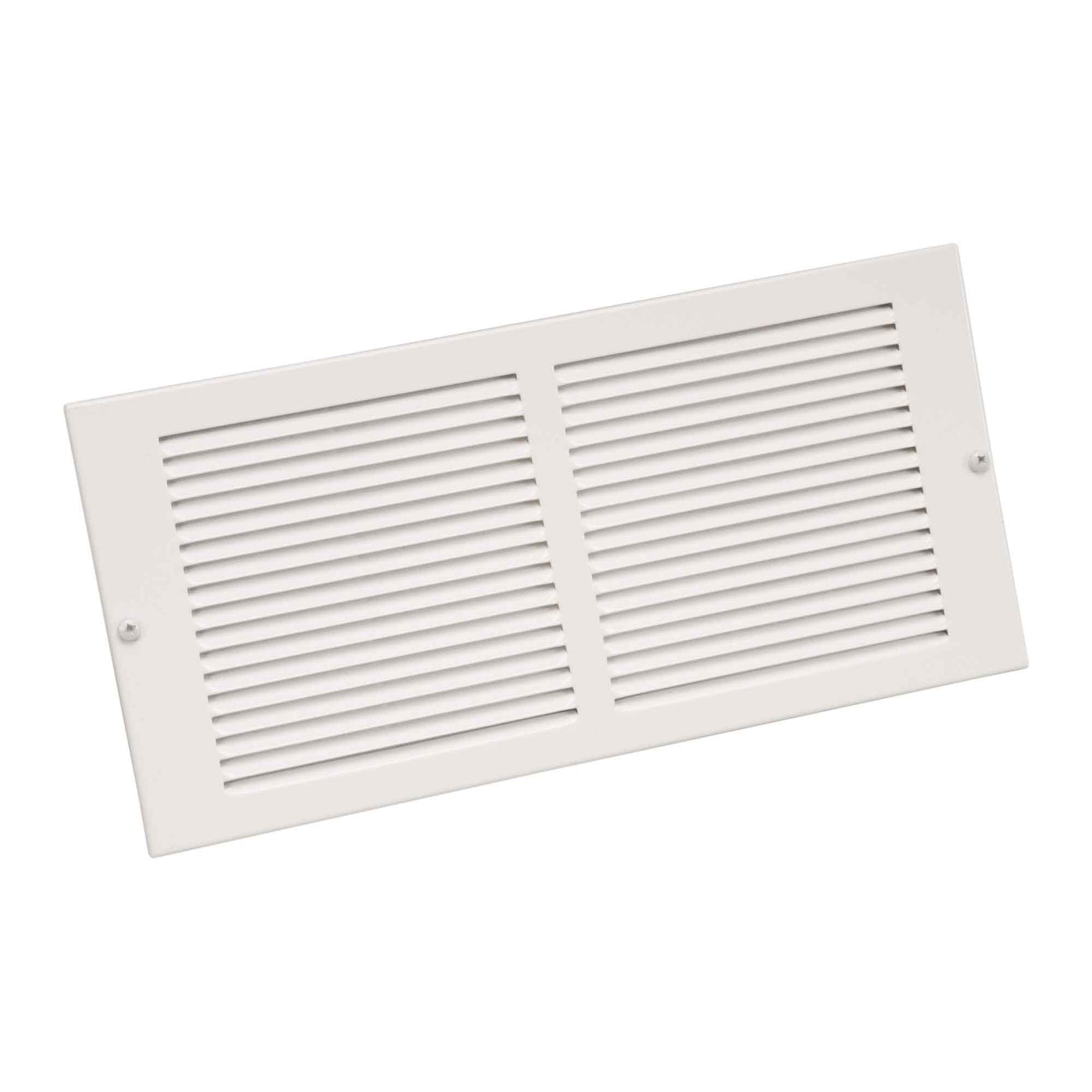 Grille d'aération murale en acier peint en blanc, 14" x 6"