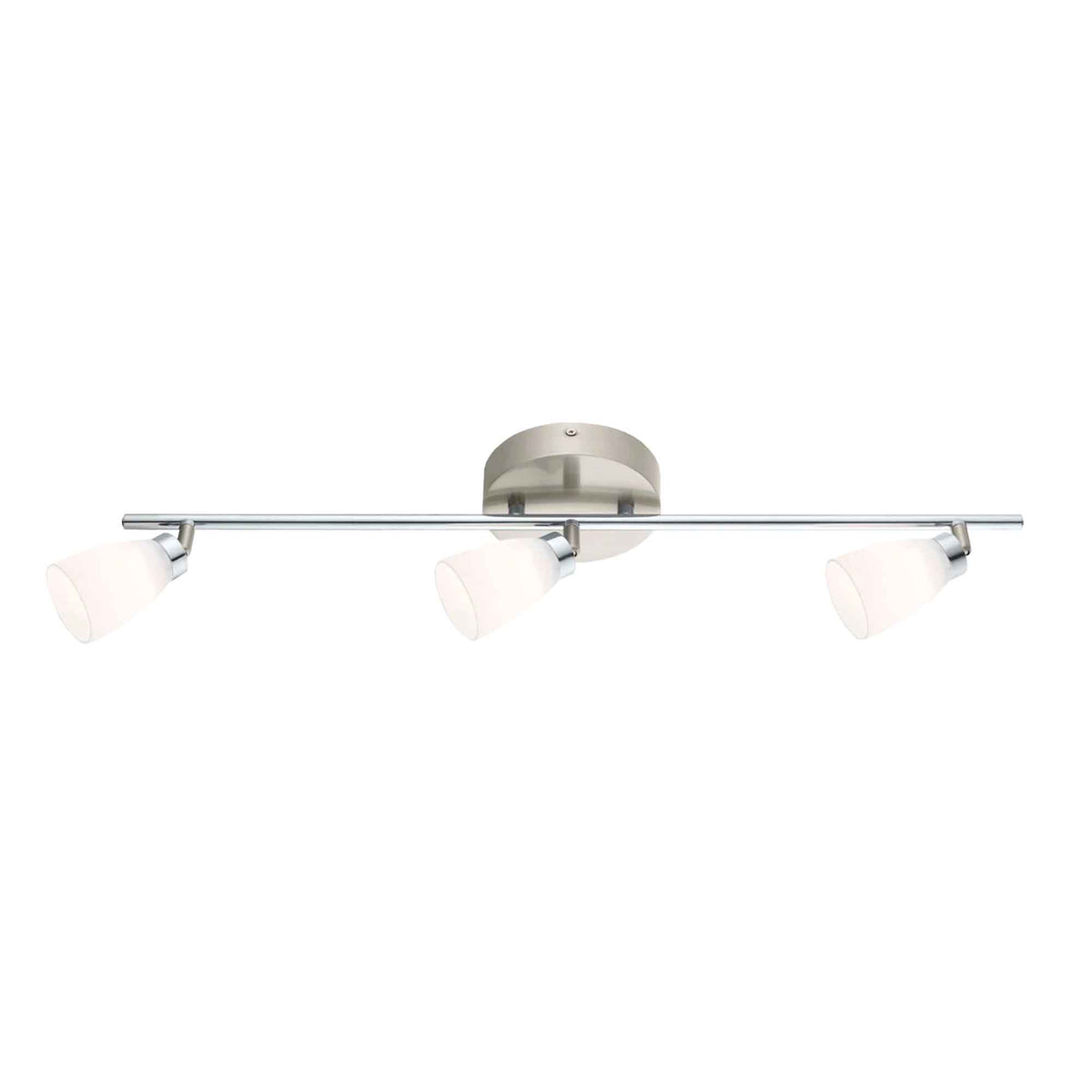 Luminaire sur rail DEL Cariba nickel chromé, 3 lumières 