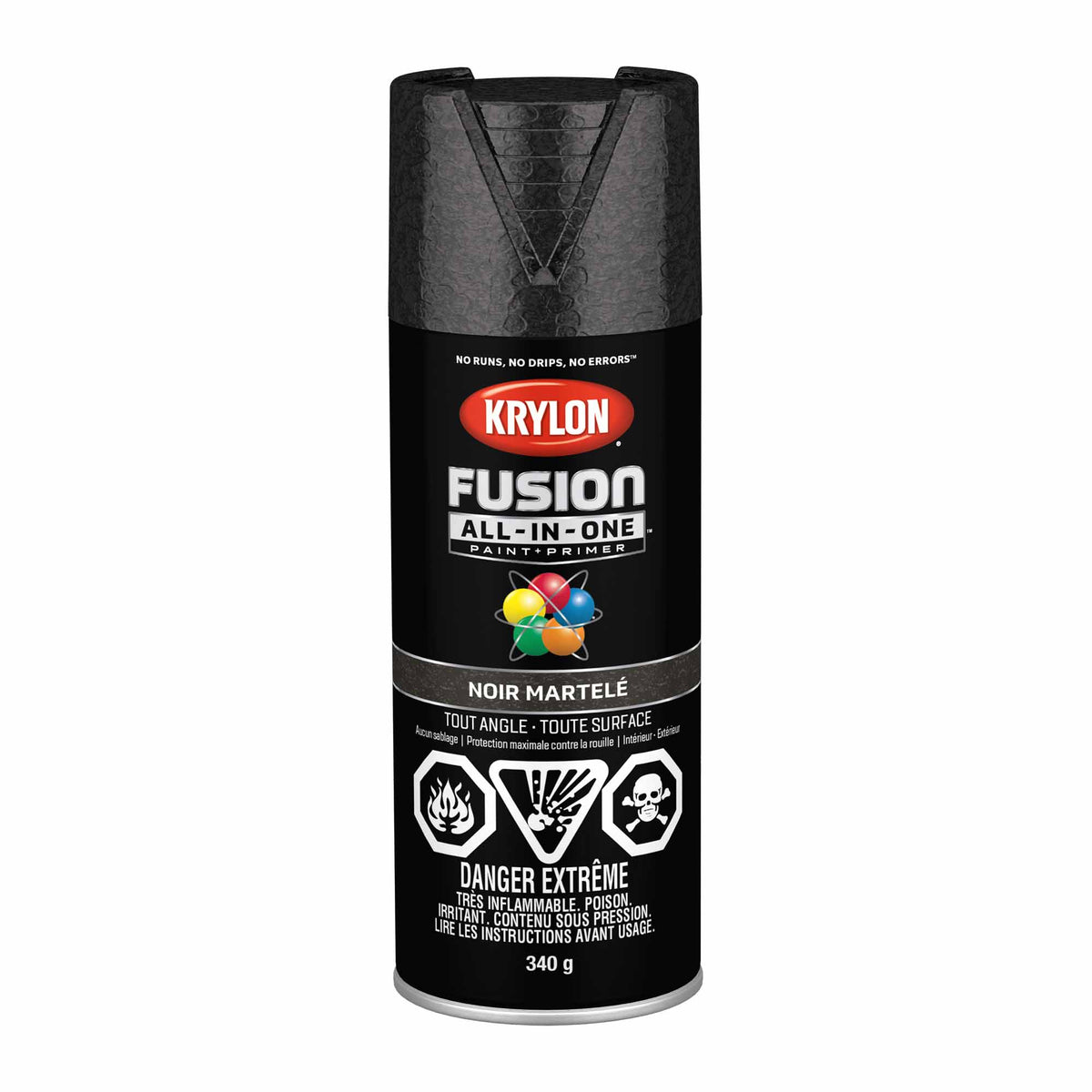 Krylon Fusion All-In-One aérosol noir martelé, 340 g