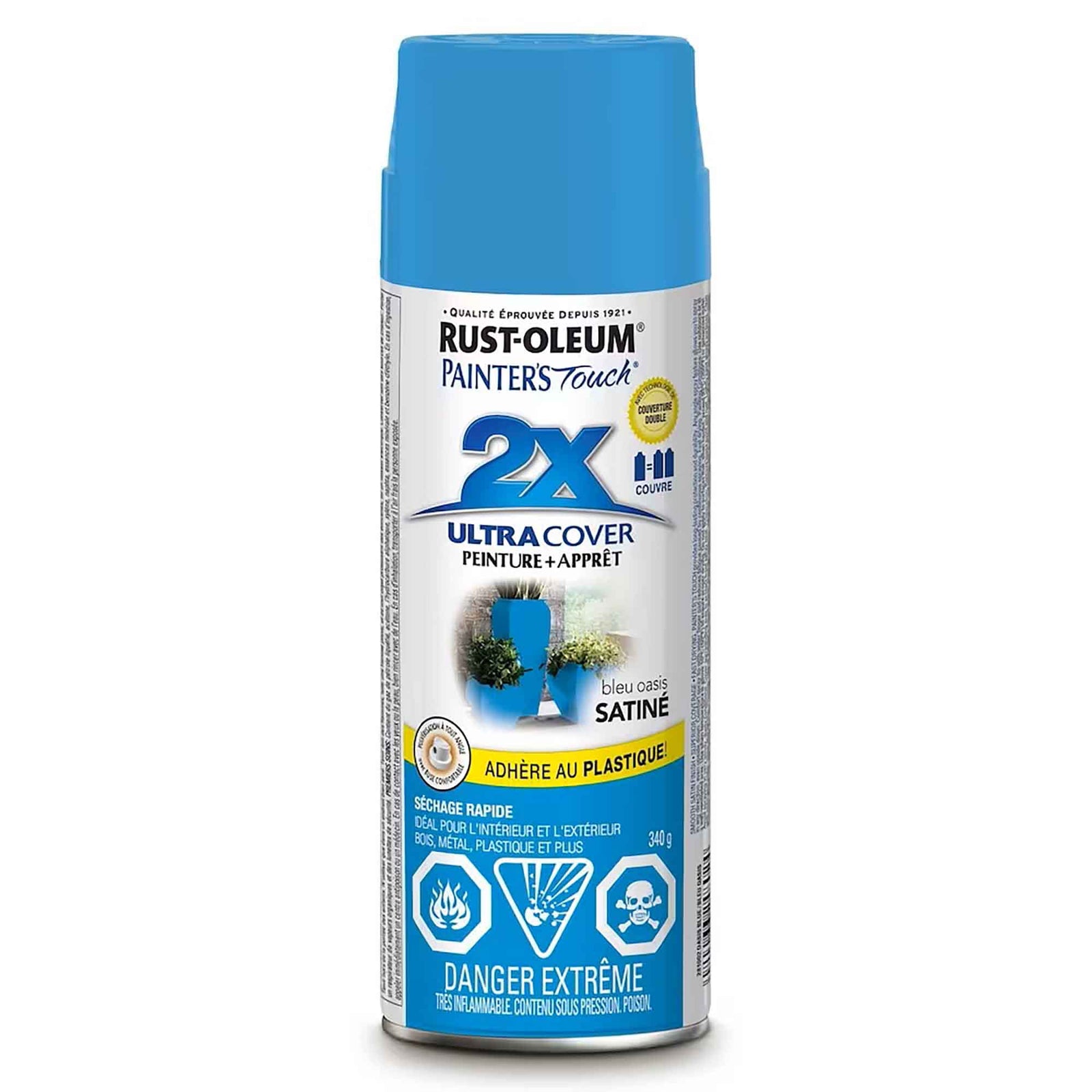 Peinture en aérosol à pouvoir couvrant élevé Painter’s Touch bleu oasis satiné, 340 g