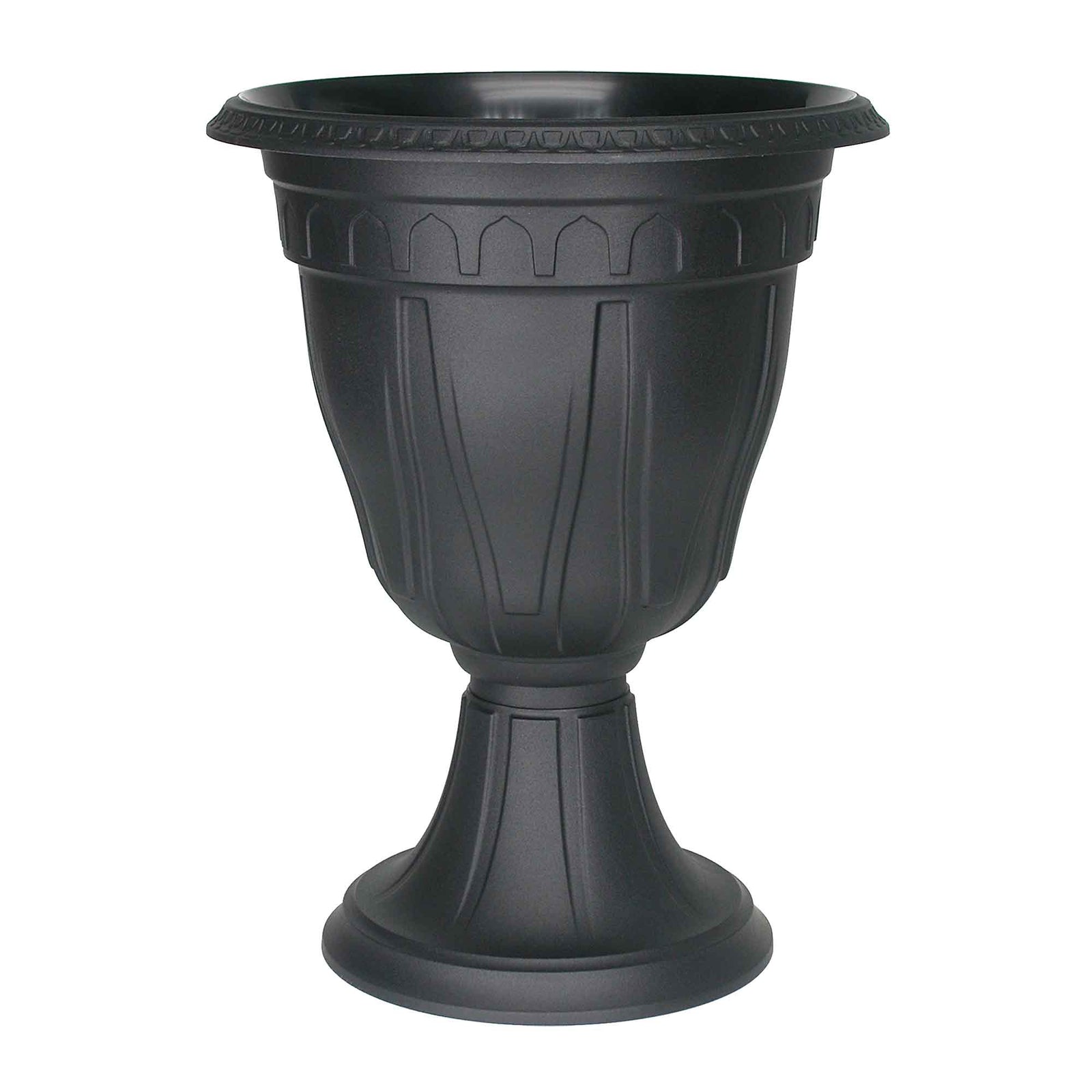 Jardinière Azura ronde et noire, 15-1/4" x 9-3/4"  