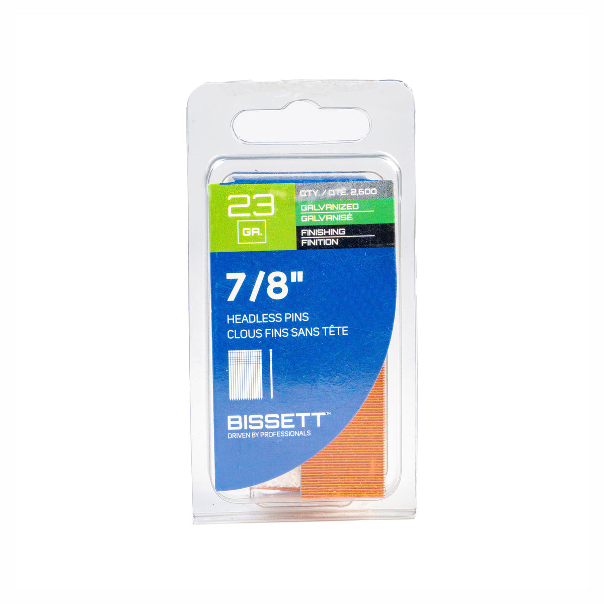 Clous de finition fins sans tête de calibre 23 en acier galvanisé, 7/8'' (2 600 unités)