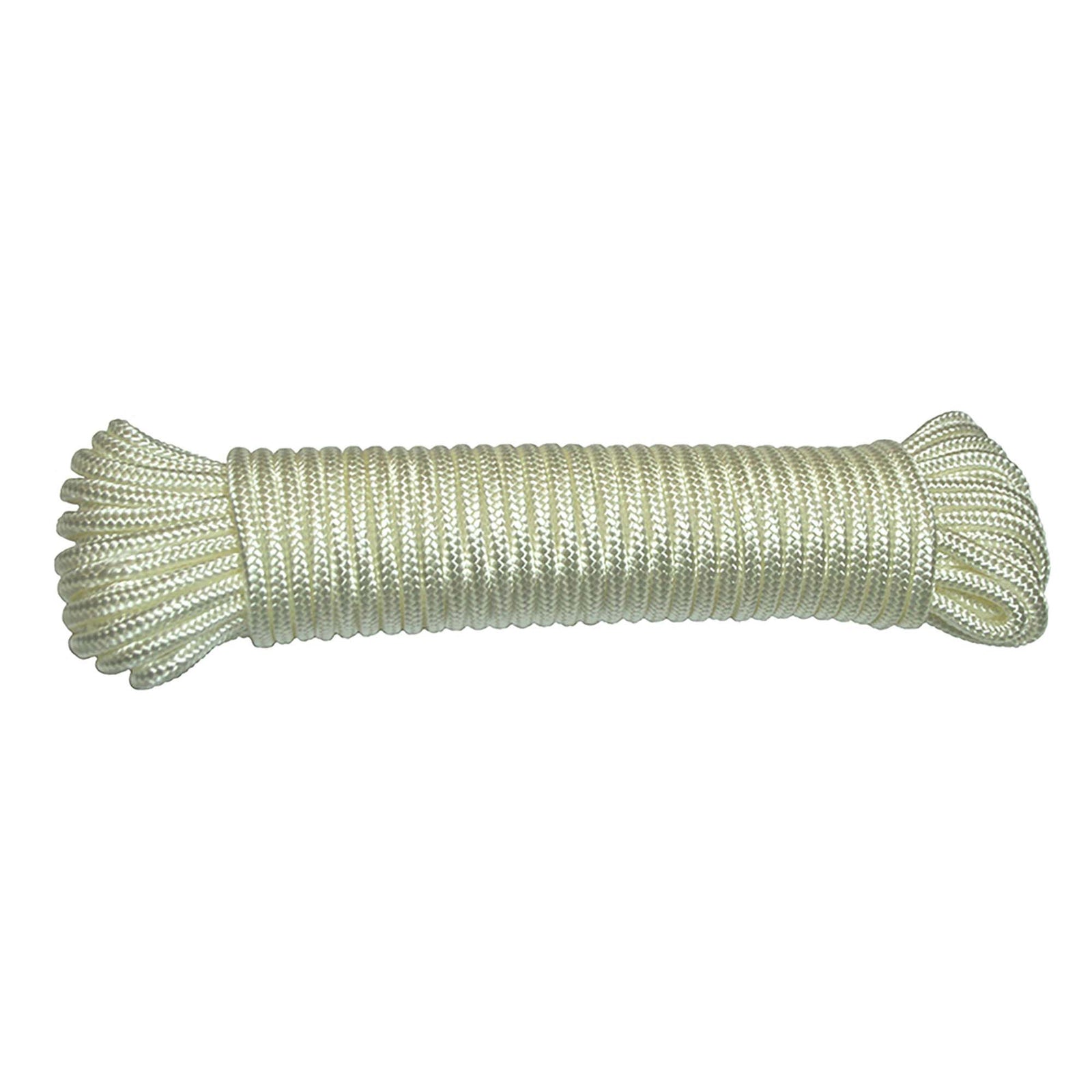 Corde de nylon tressée en losange de 1/4'', blanche - 50'