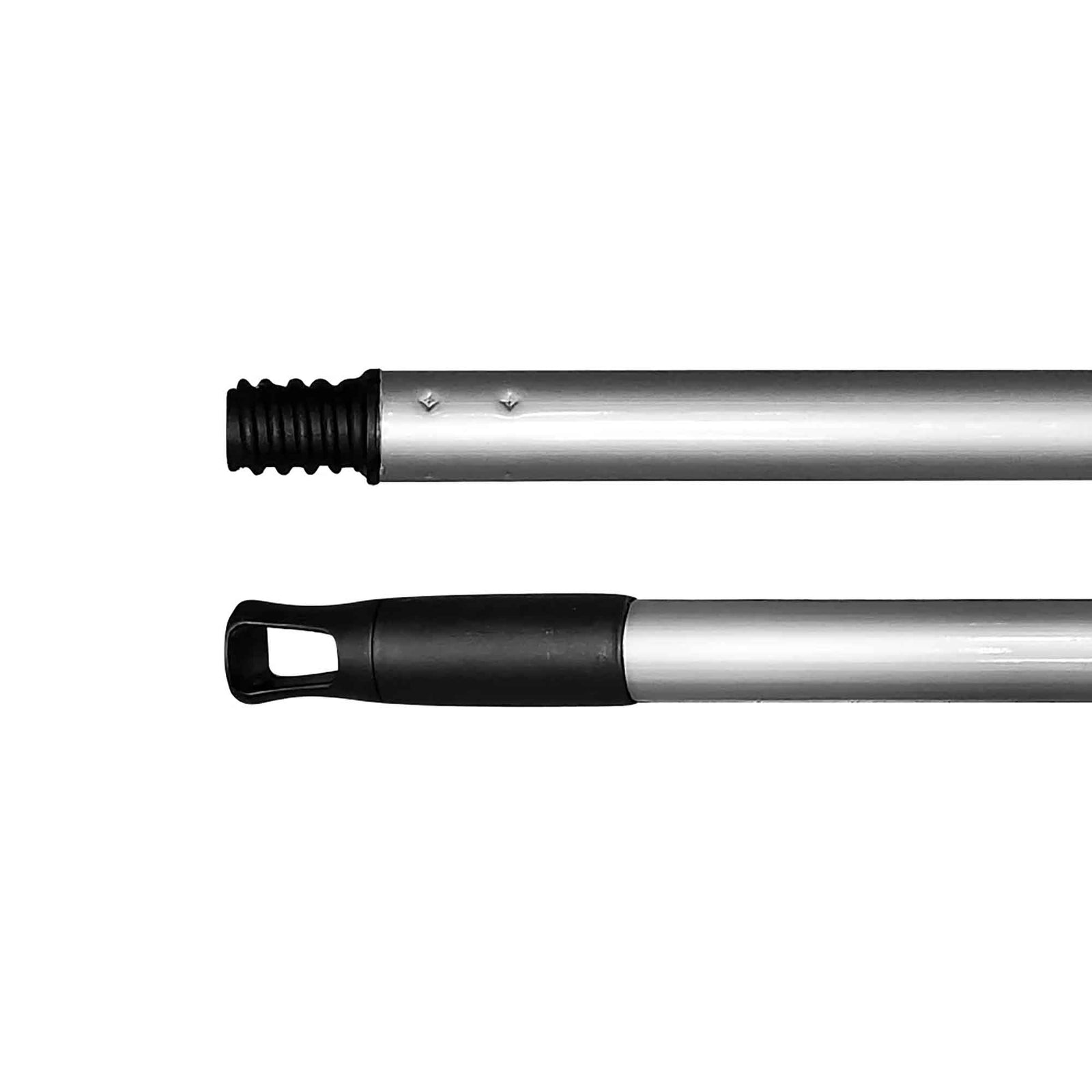 Manche en argent métallique avec embout en plastique, 15/16" x 54" 