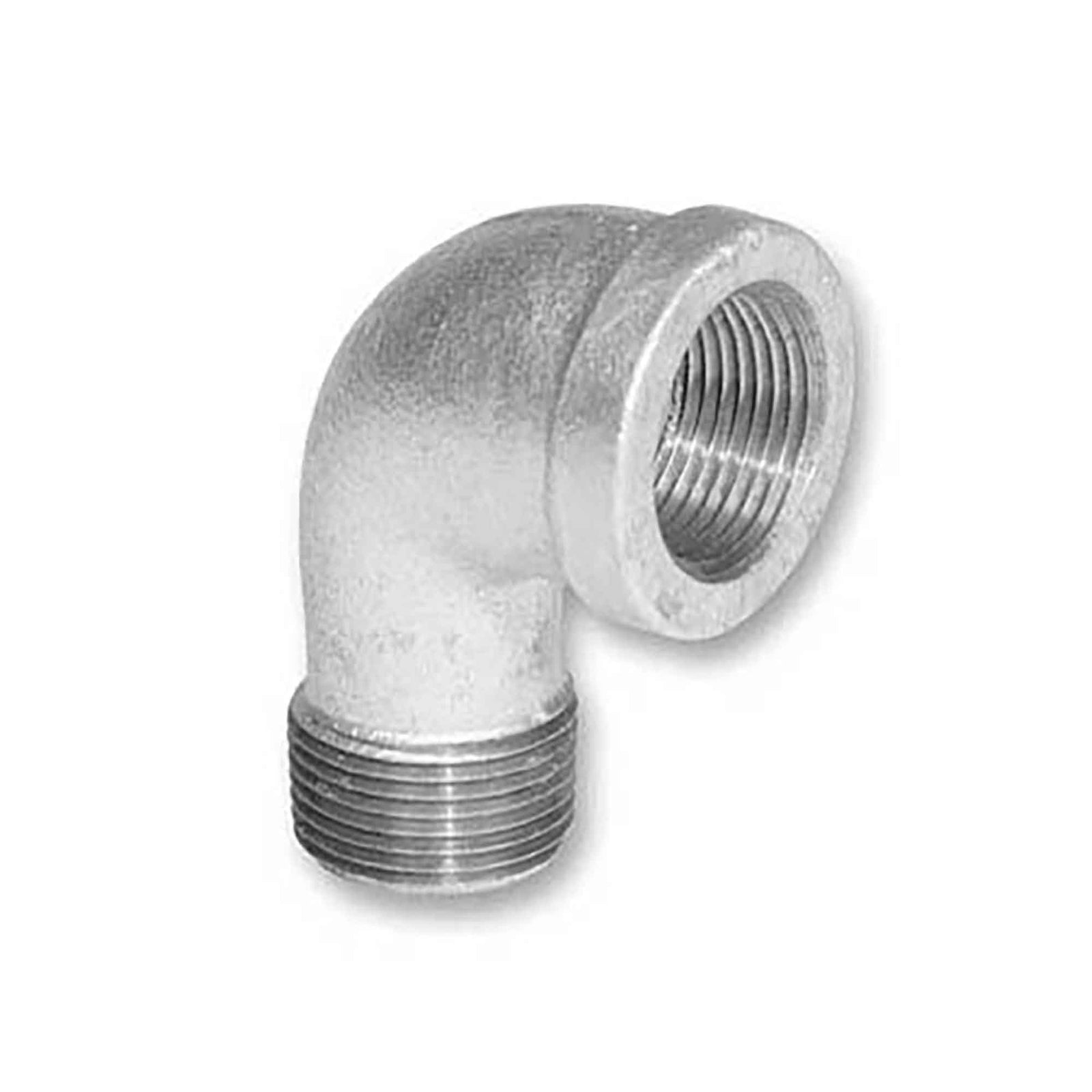 Raccord en coude de 90° en fonte galvanisée, 1/8'' M x F