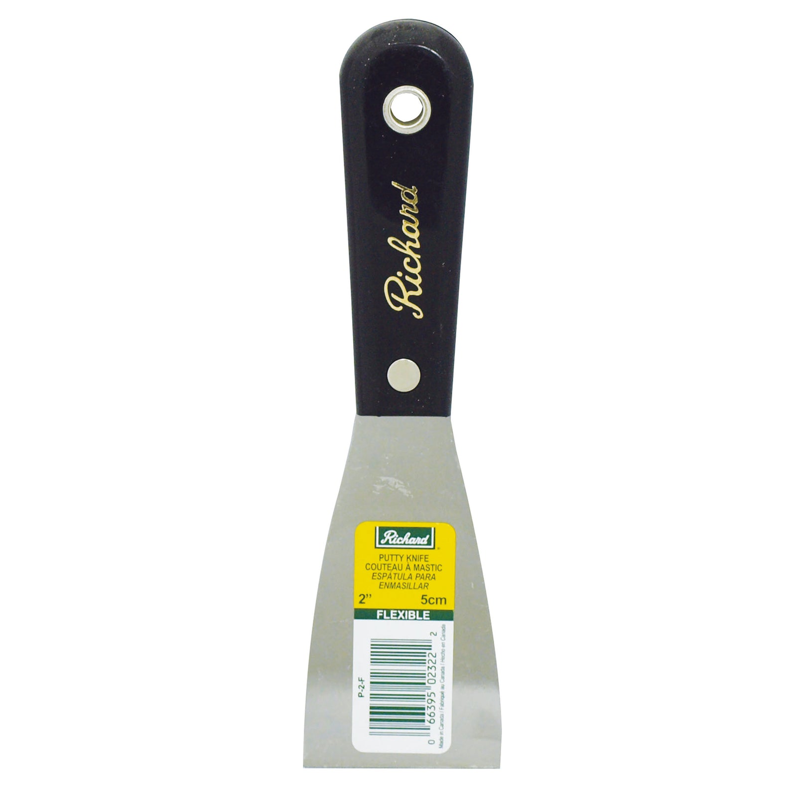 Couteau à mastic, lame carbone flexible de 2'' (5,1 cm)