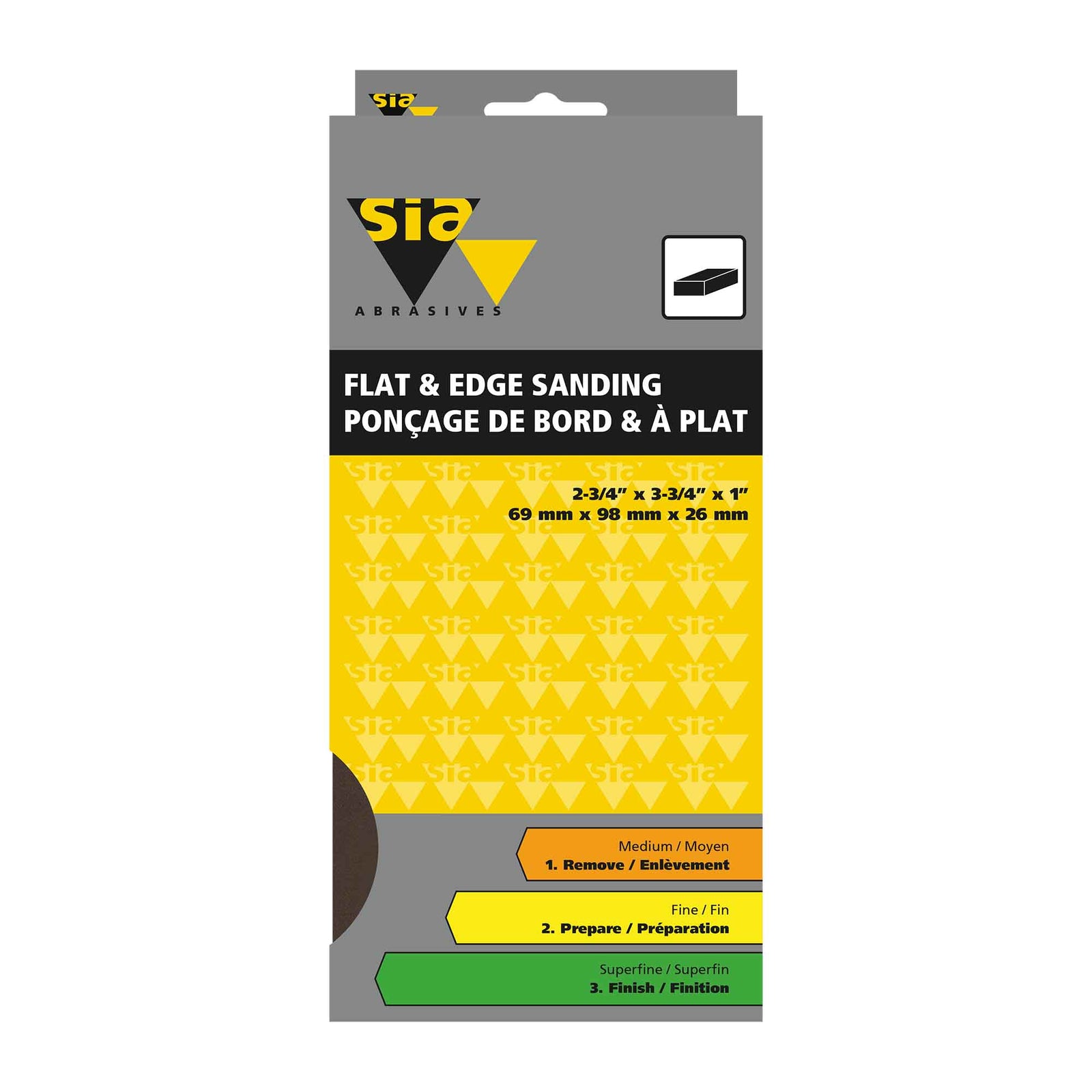 Éponge de ponçage économique de grades assortis de 2-3/4" x 3-3/4" x 1", 3 unités