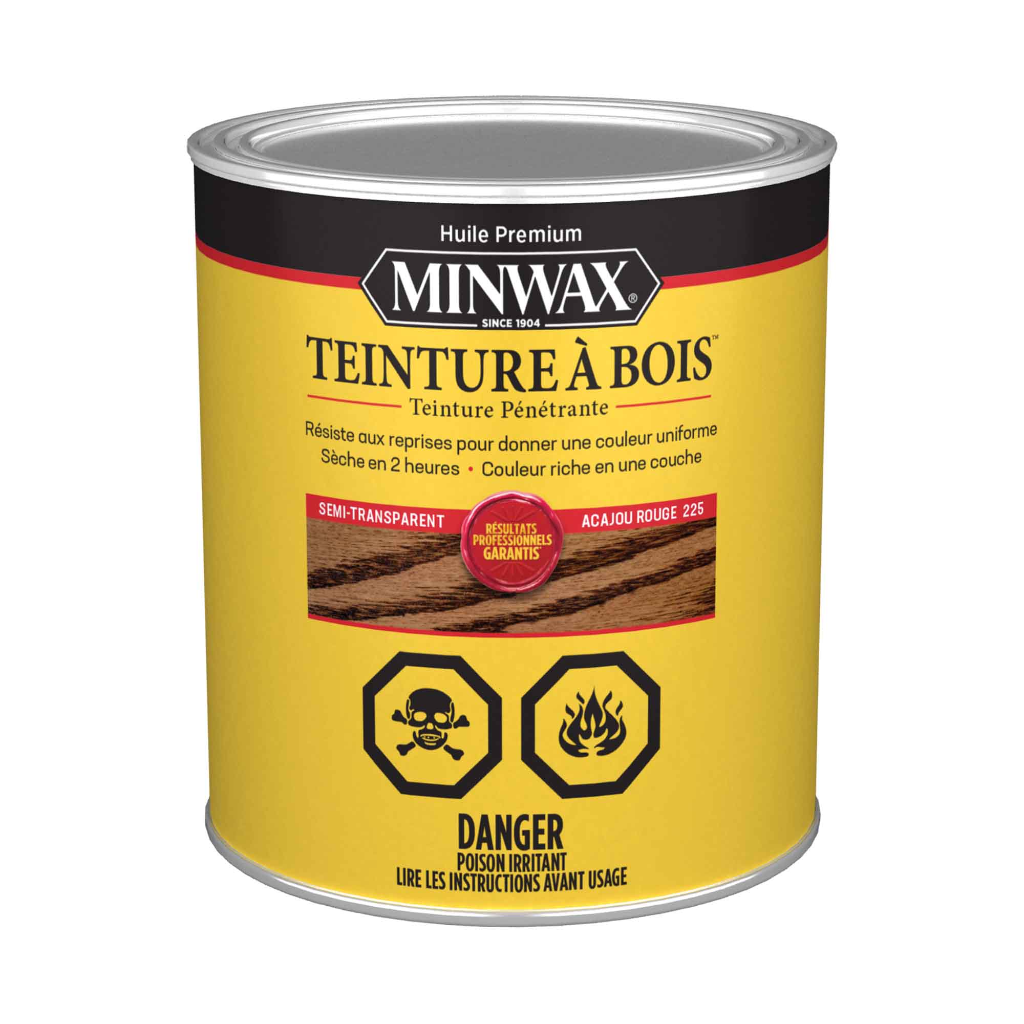 Minwax teinture à bois semi-transparent acajou rouge, 946 ml