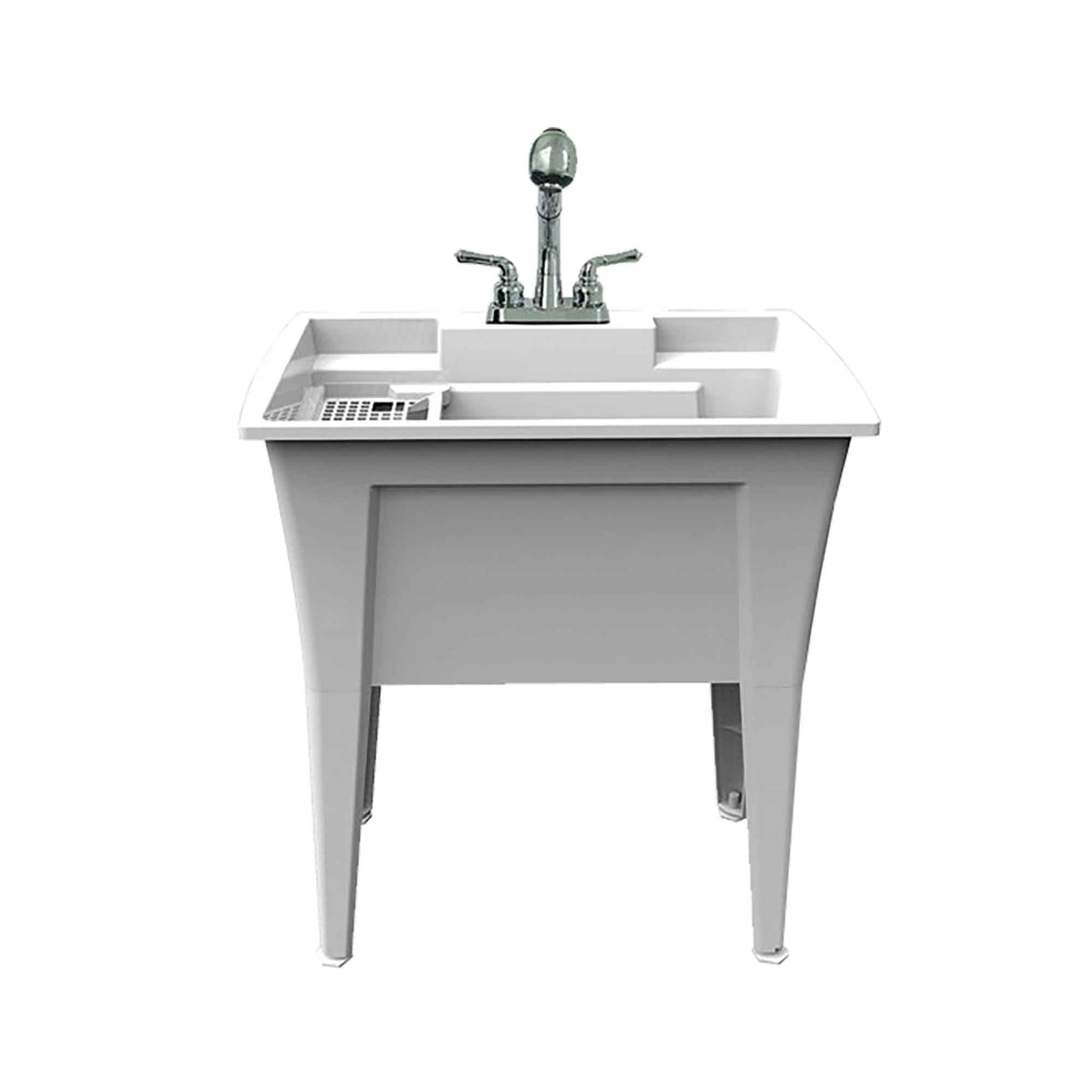 Cuve de lavage robuste Nova de 32''avec robinet, blanc (95 L)