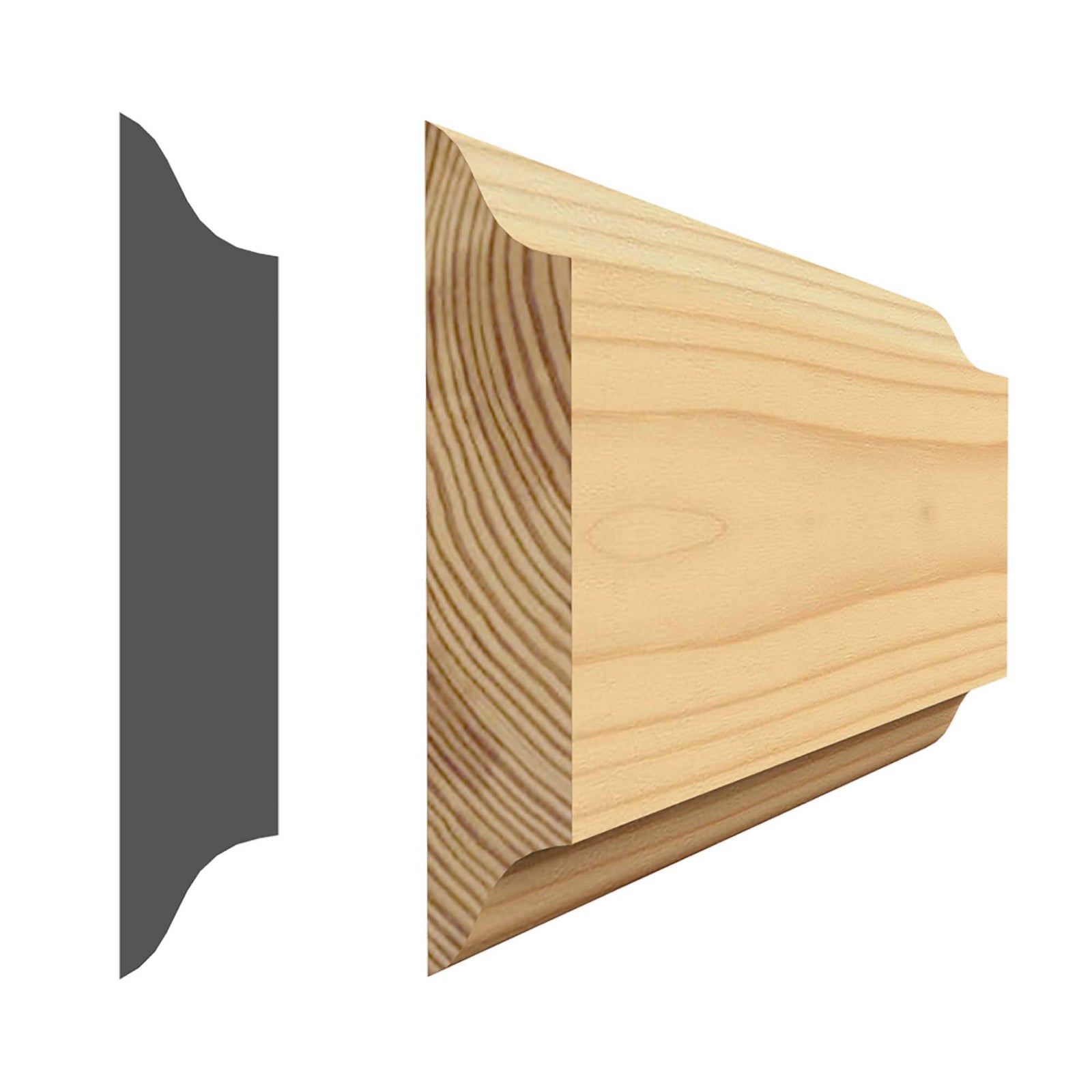 Couvre-joint en pin jointé 5/16'' x 1-5/8'' x 8'