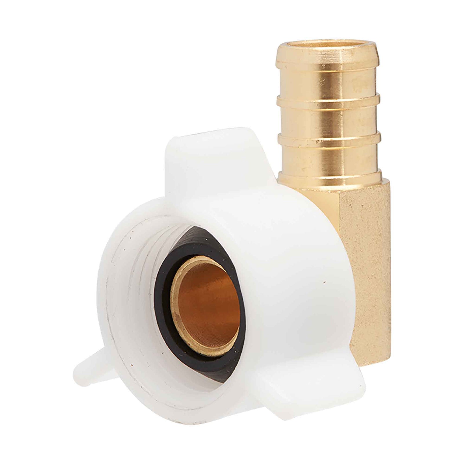 Coude pivotant PEX x FIP en laiton sans plomb avec écrou plastique, 1/2"