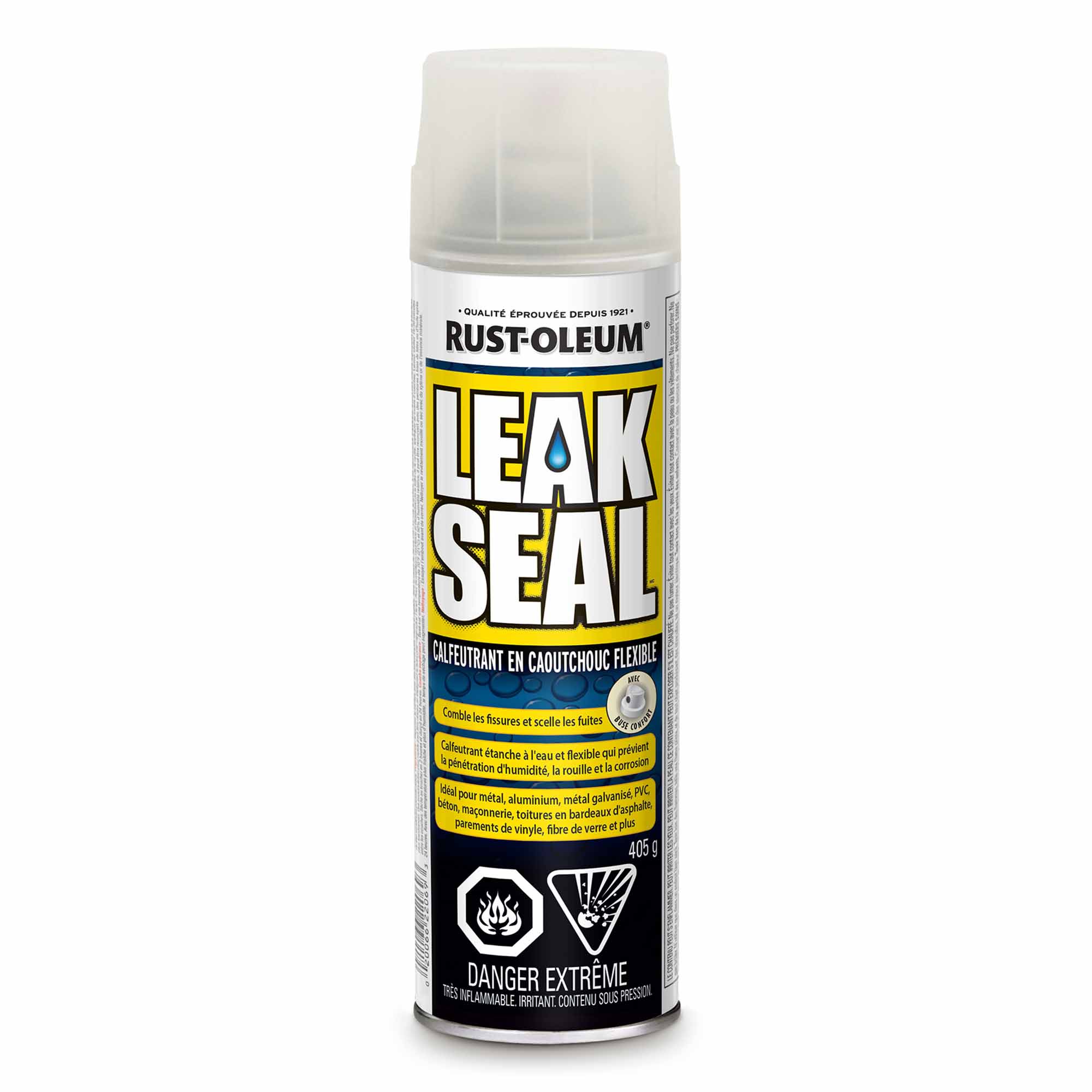 Scellant de caoutchouc flexible Leakseal en aérosol clair, 405 g