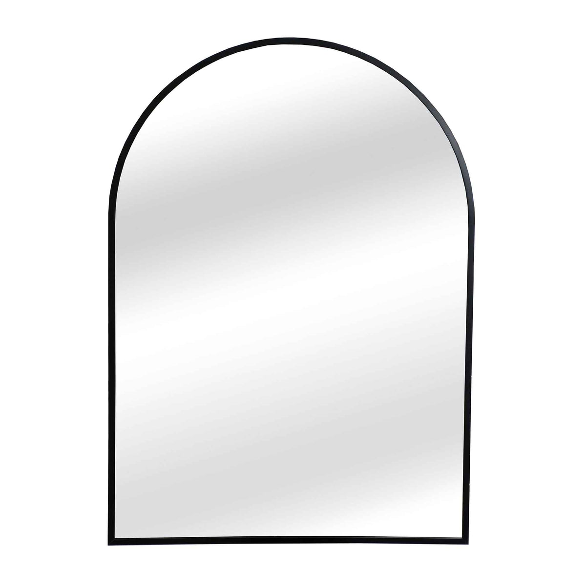 Miroir avec bordure en aluminium, noir 