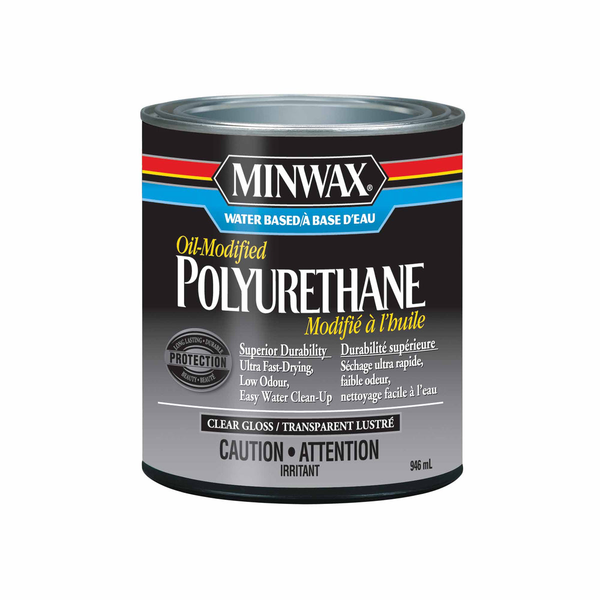 Minwax polyuréthane modifié à l&#39;huile à base d&#39;eau transparent lustré, 946 ml