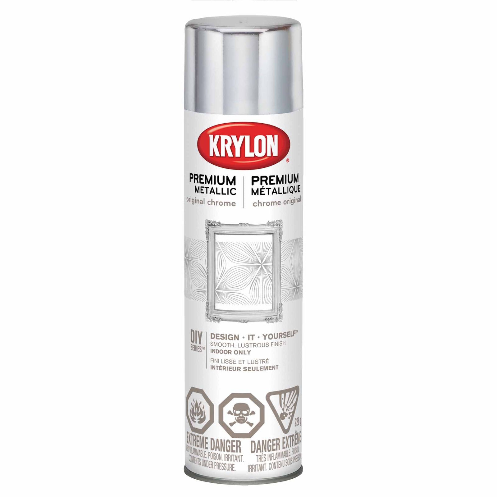 Krylon aérosol PREMIUM métallique chrome original, 226 g