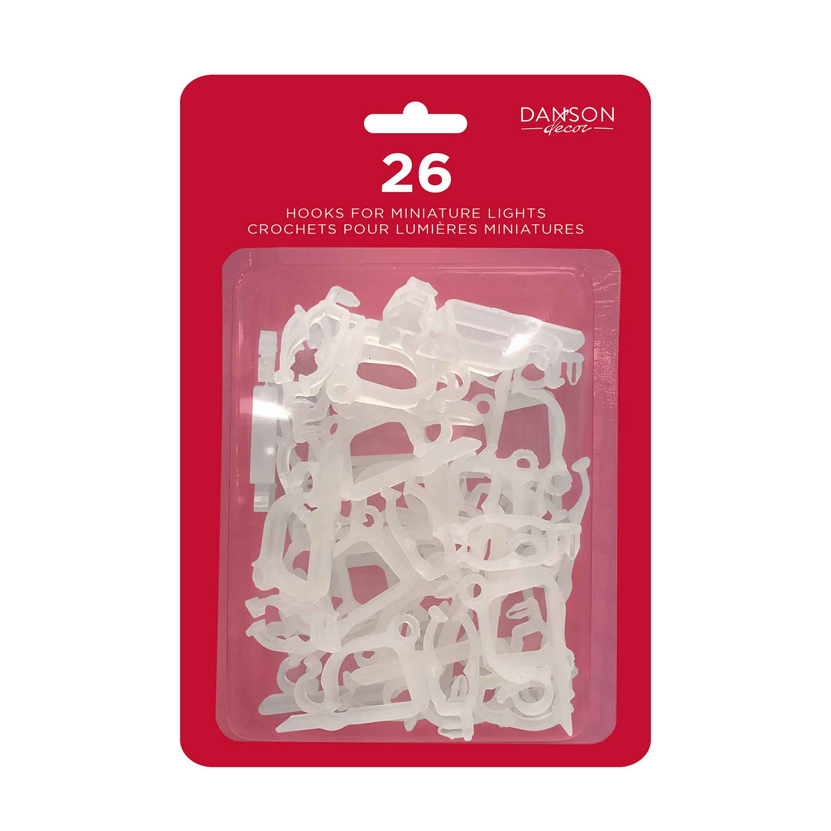 Crochet pour accrocher lumières miniatures sur gouttière, 26 unités