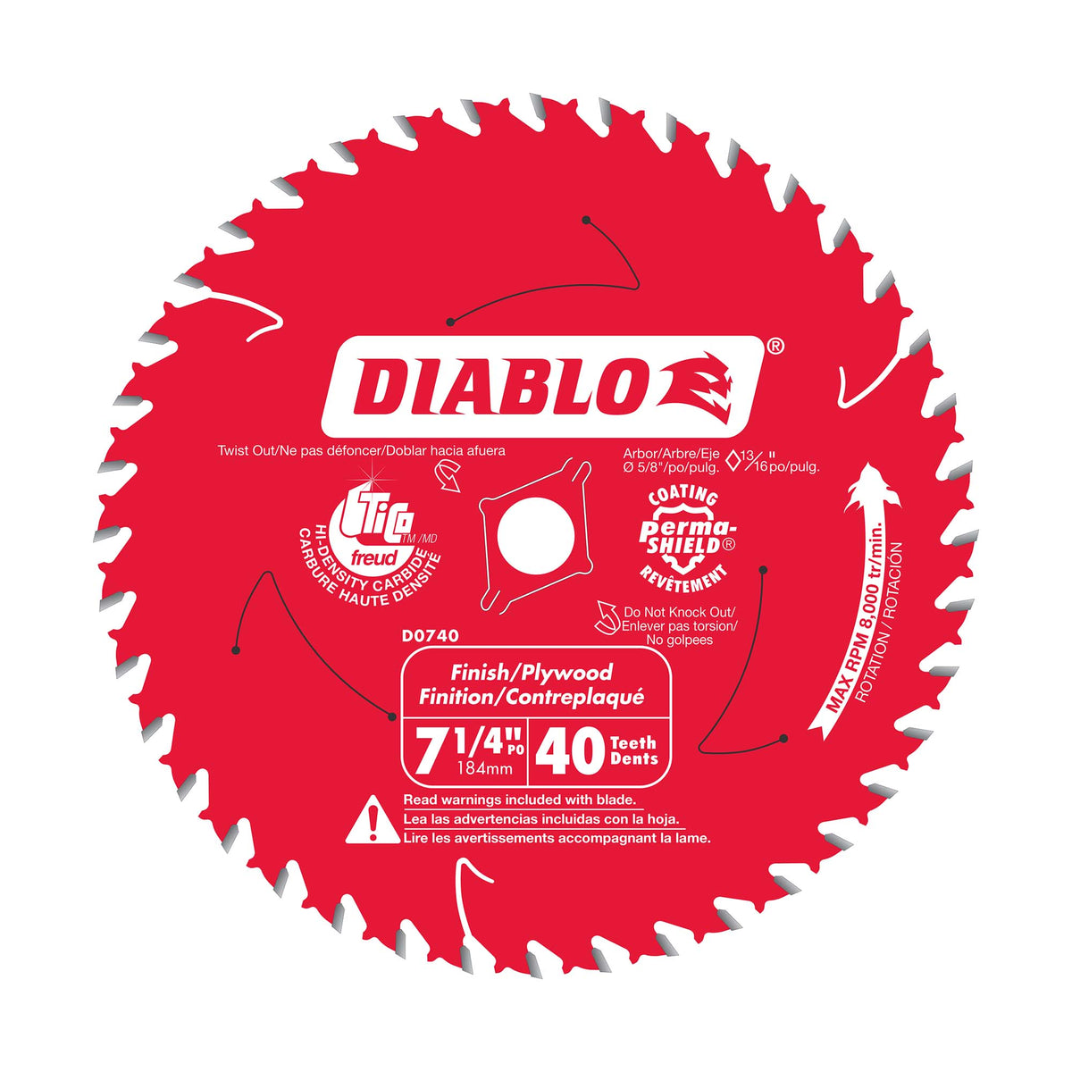 Lame circulaire Diablo pour finition de 7-1/4&quot; à 40 dents