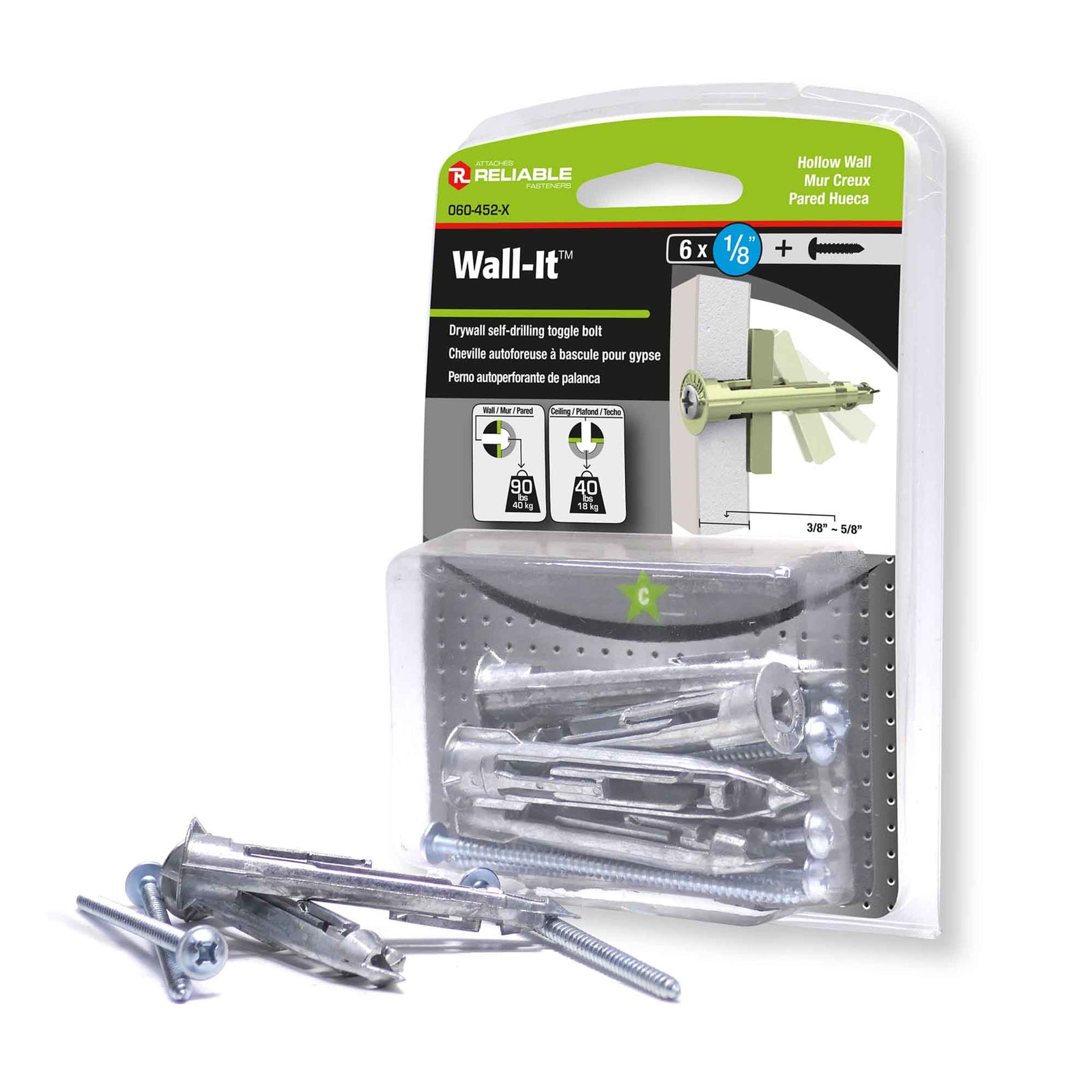 Cheville Wall-It avec vis, 6-32 (6 unités)