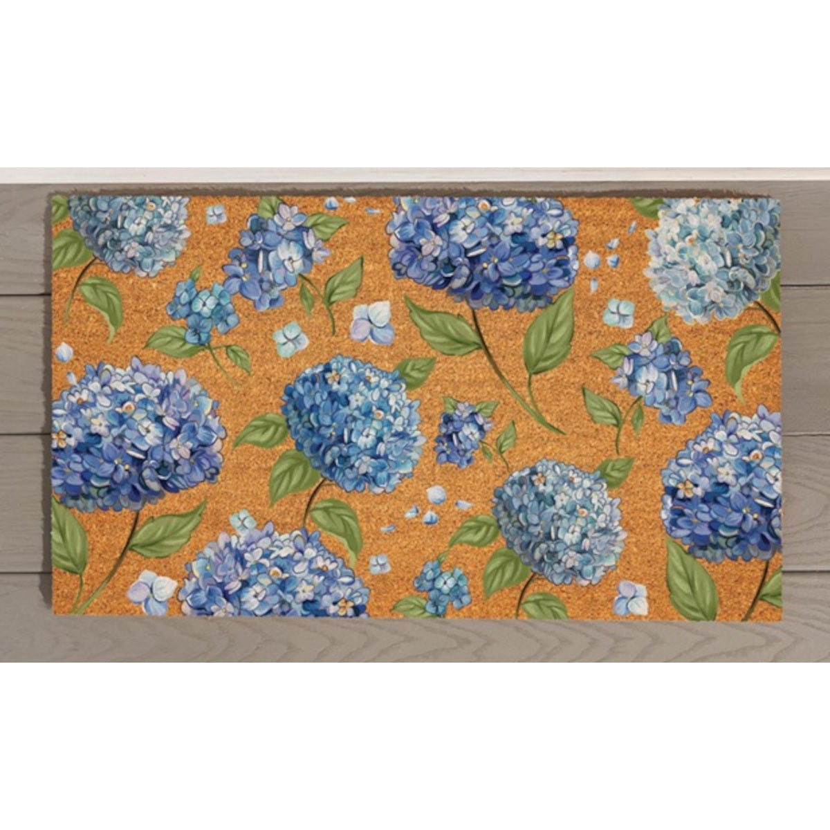 Hydrangea Haven, tapis en fibre de coco 28" x 16"