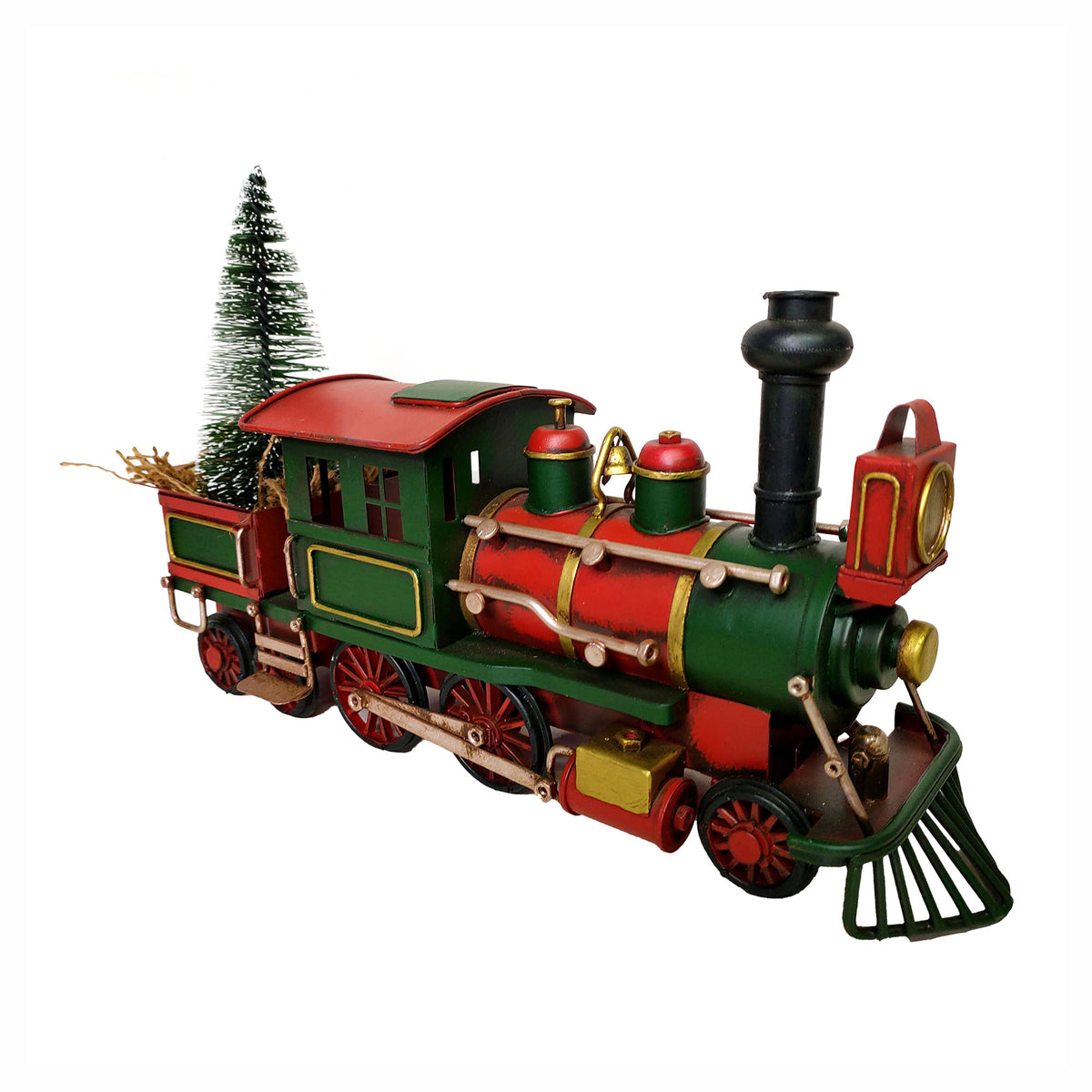 Décoration de train à vapeur en métal, 11" x 3,5" x 6,5"