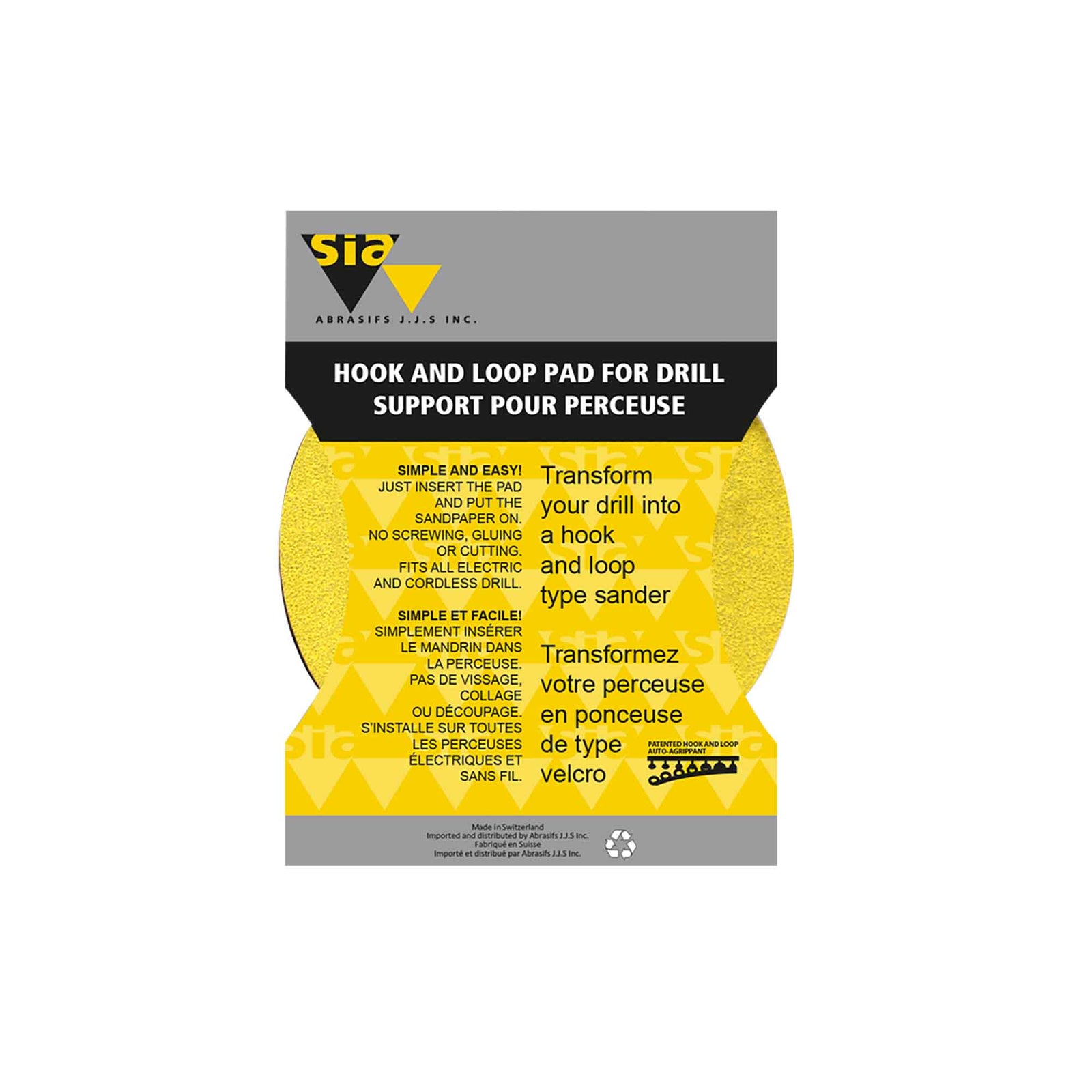 Support auto-agrippant pour perceuse, 5" x 1/4"