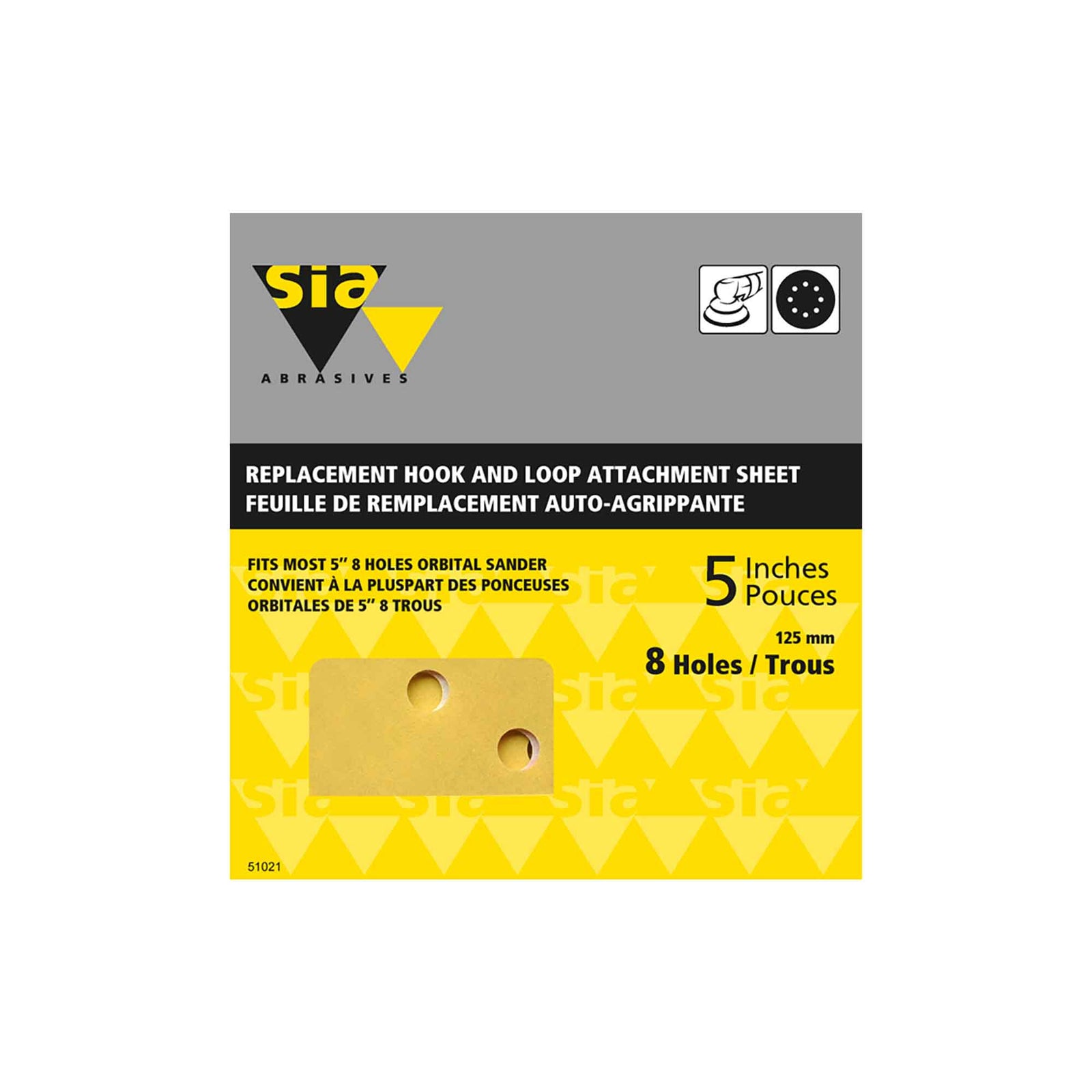 Disque de ponçage en oxyde d'aluminium avec 8 trous d'aspiration de grain 400, 4 unités