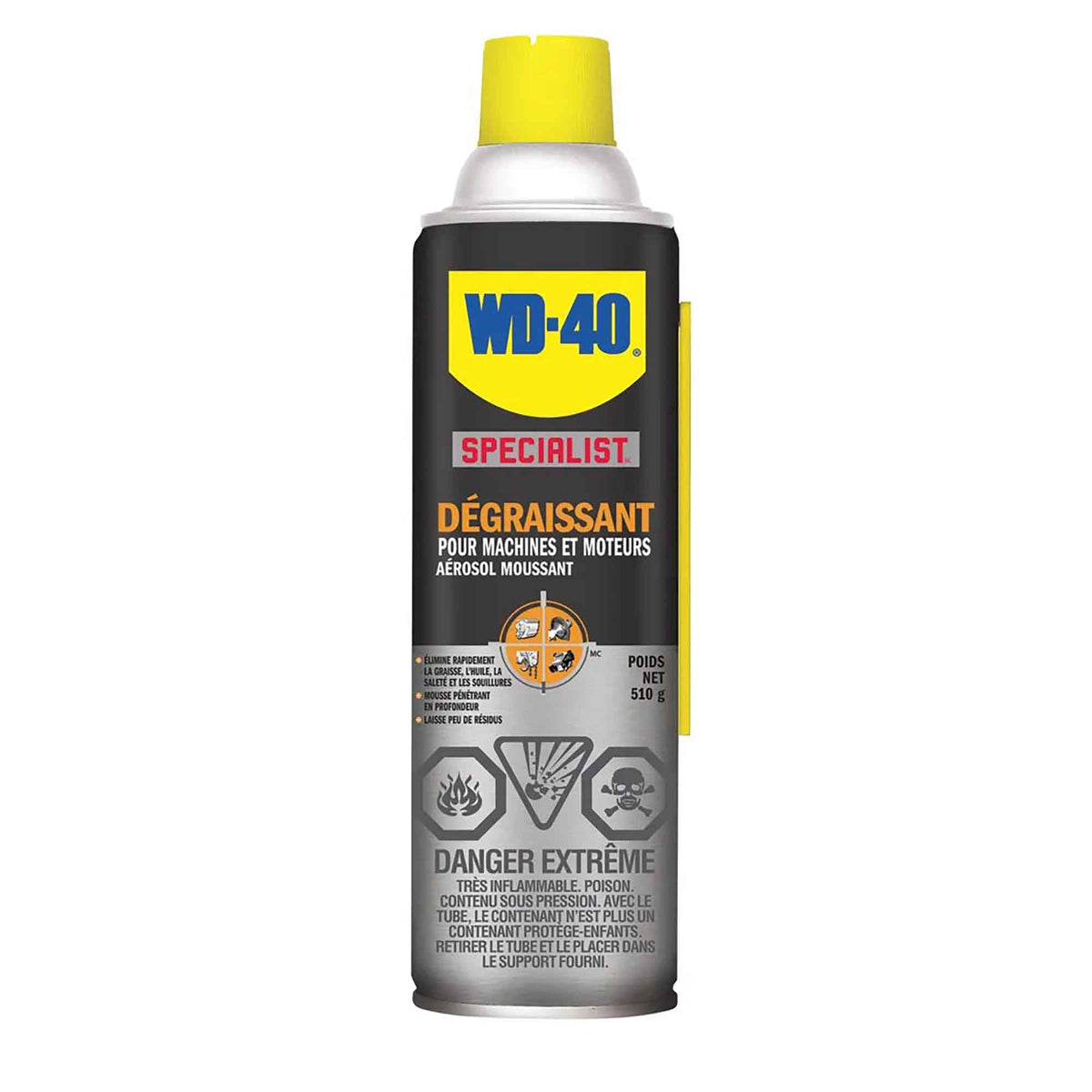 Dégraissant pour machines et moteurs en aérosol moussant, 510 g