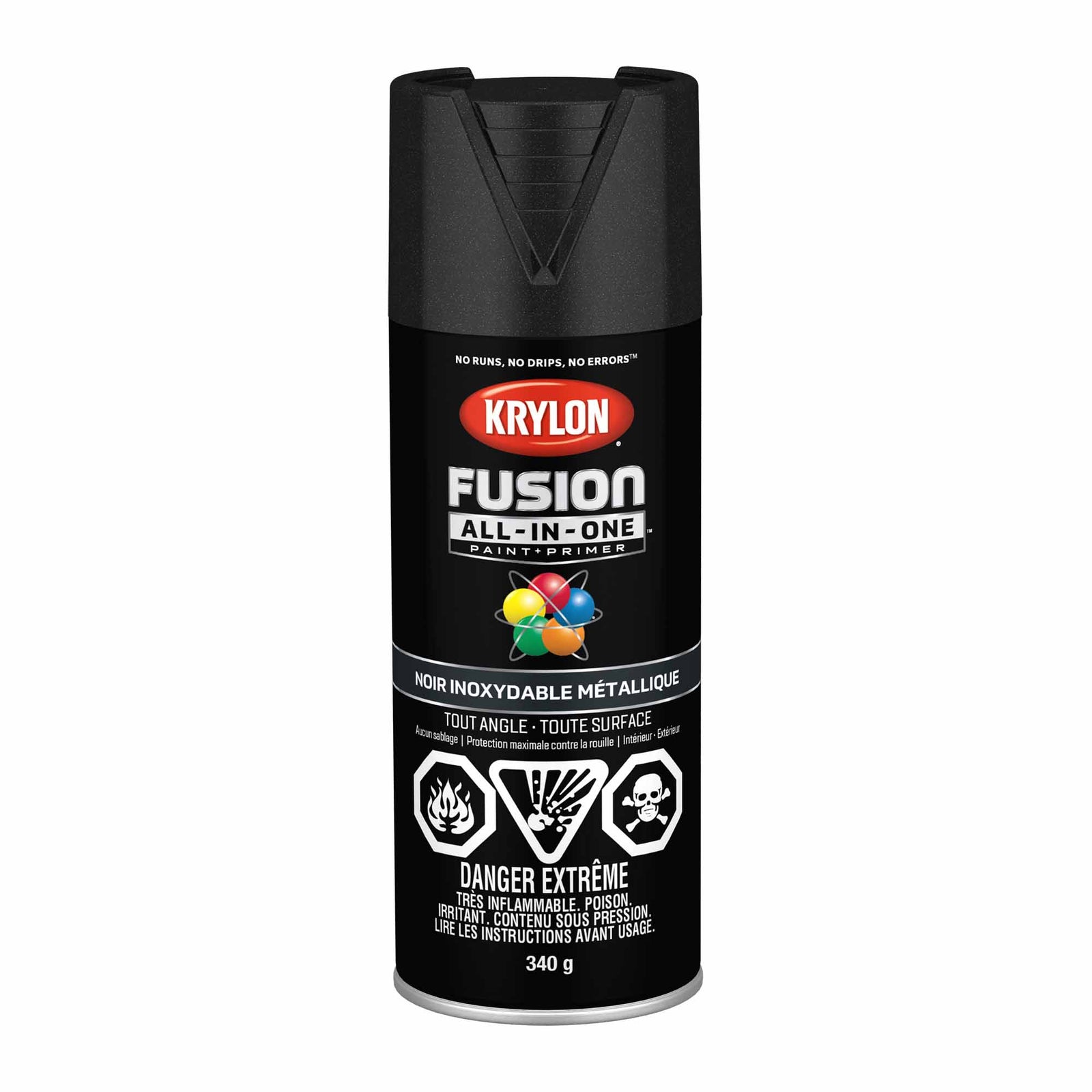 Krylon Fusion All-In-One aérosol noir inoxydable métallique, 340 g