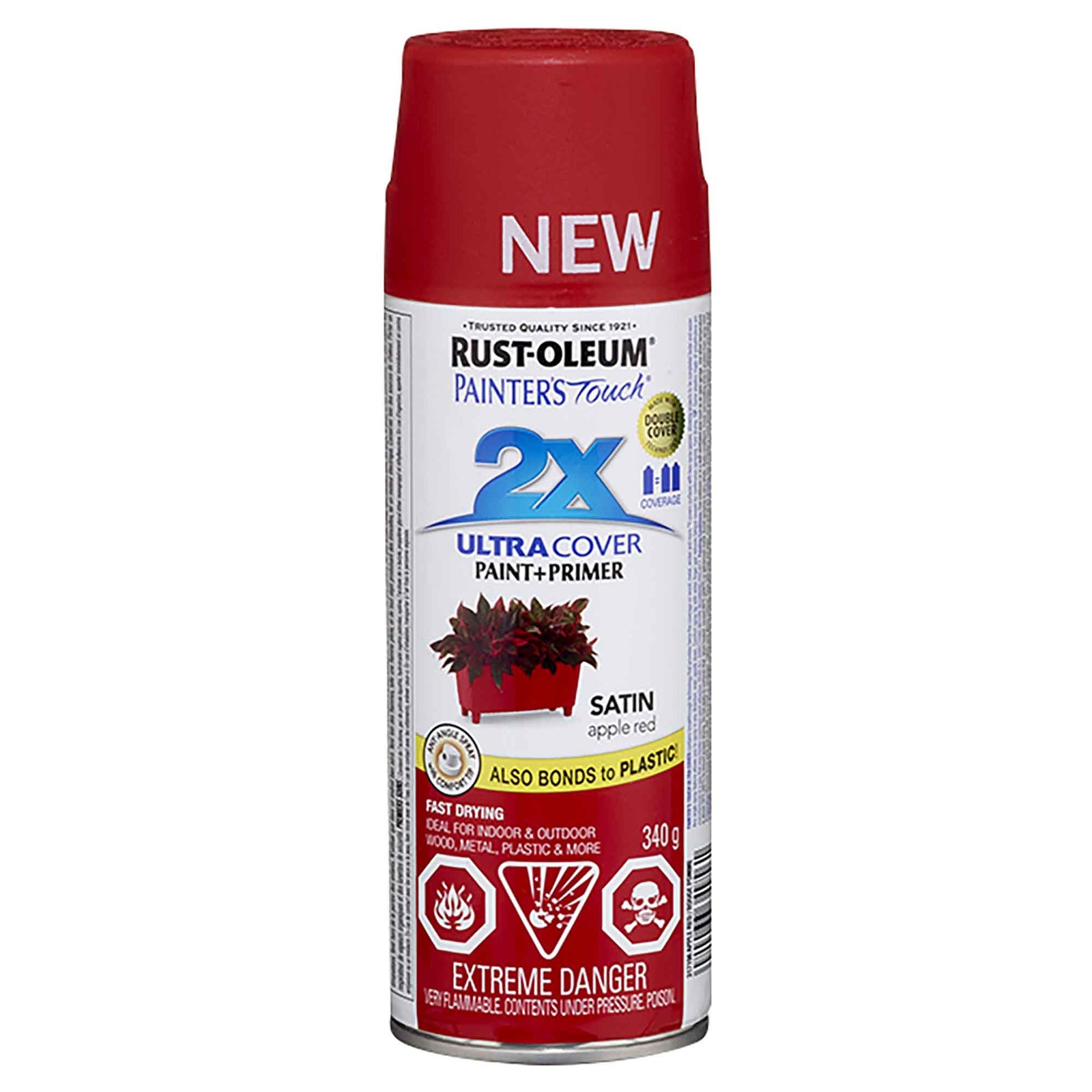 Peinture en aérosol à pouvoir couvrant élevé Painter’s Touch rouge pomme satiné, 340 g