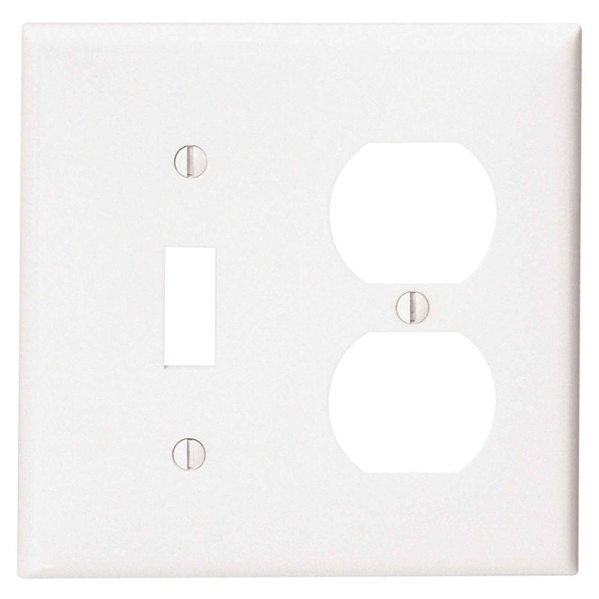 Plaque murale combinée pour 2 dispositifs avec 1-bascule et 1-double, blanc