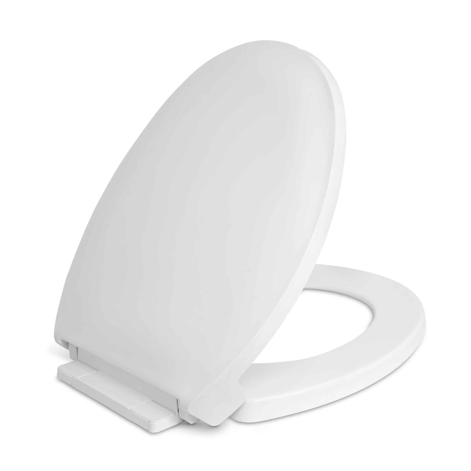 Siège de toilette standard rond et blanc de luxe à fermeture lente, 17" x 14,4" x 2" 