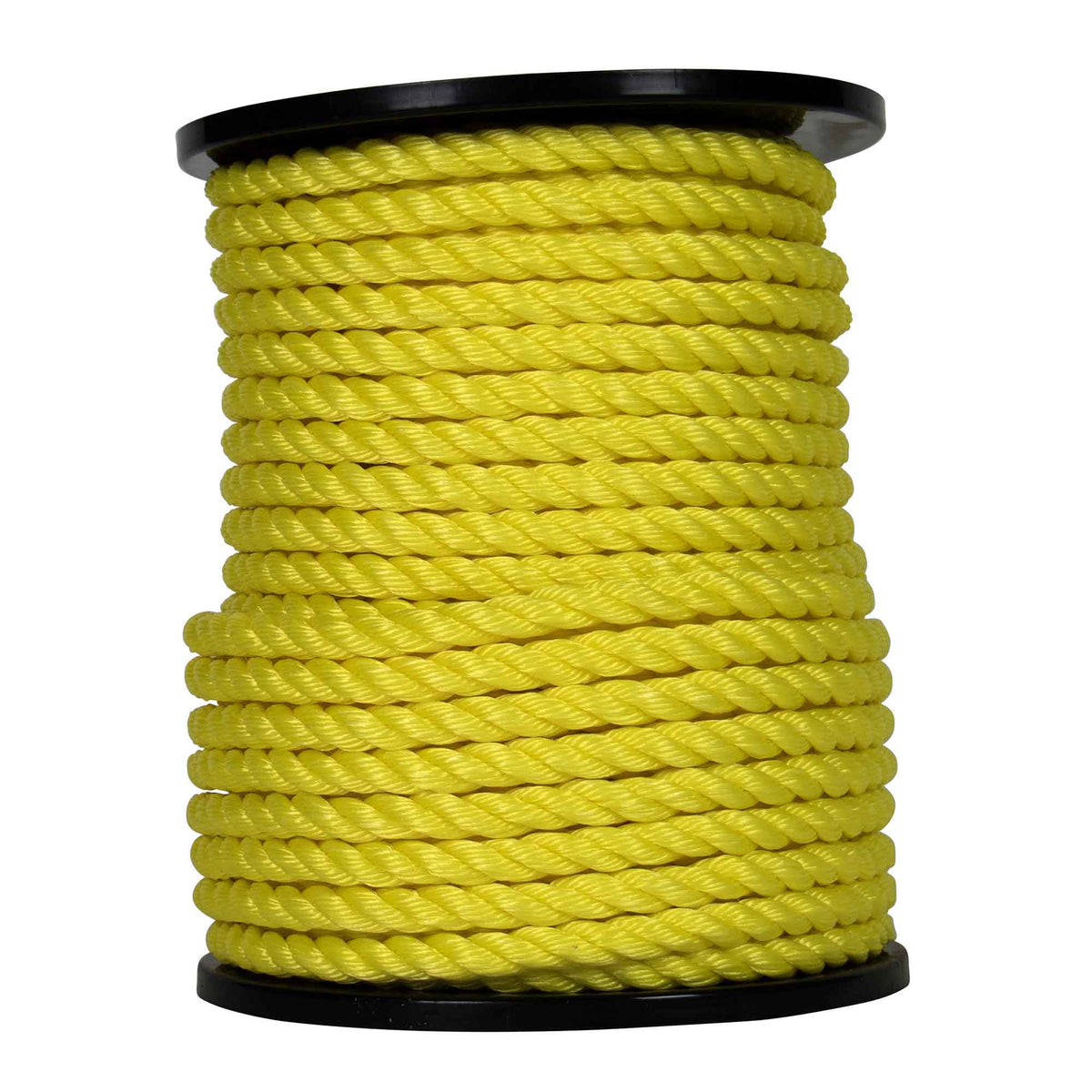 Corde à 3 torons torsadés en polypropylène jaune, 5/8&quot; x 200&#39; (vendue au pied linéaire)