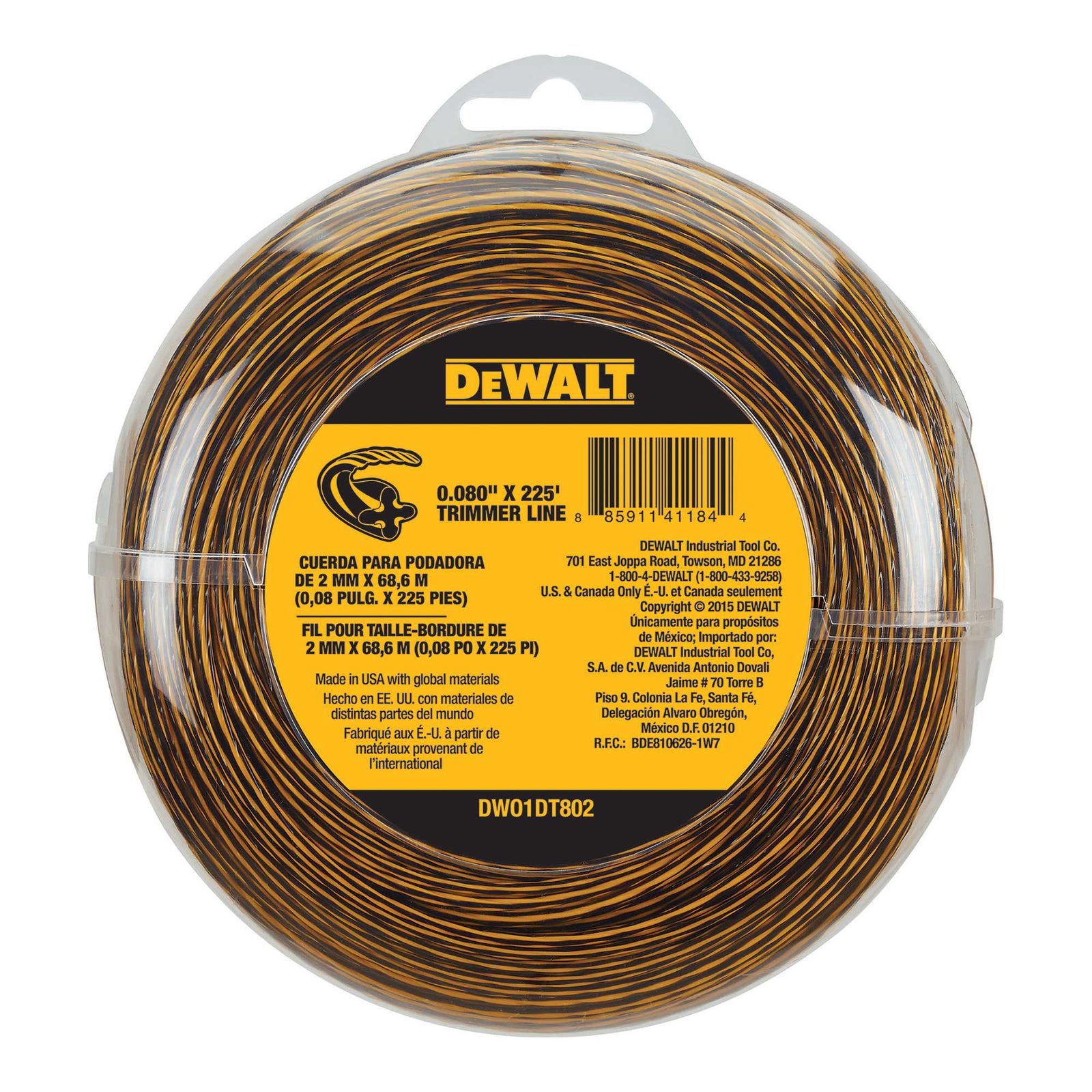 Fil de remplacement pour coupe-bordure Dewalt 0,080 po x 225'