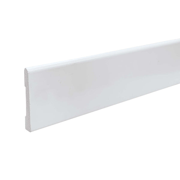 3/8'' x 2-1/8'' x 7' White PVC Bevelled Casing Moulding - Matériaux JLS