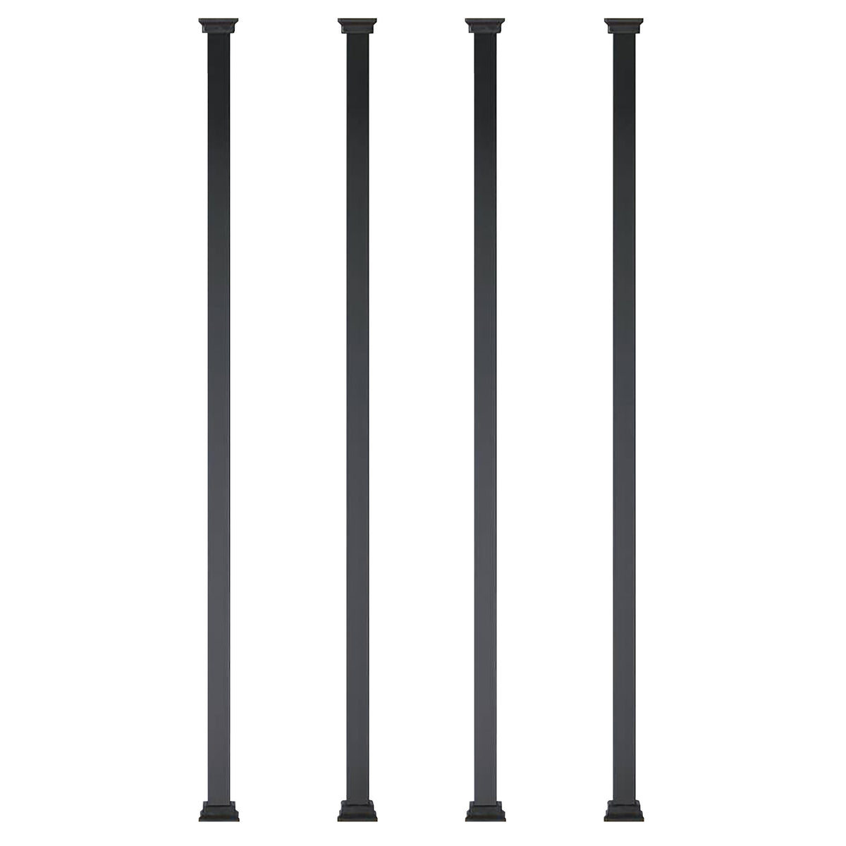 Balustres carrés et noirs Estate, 3/4'' x 32'', emballage de 10 unités