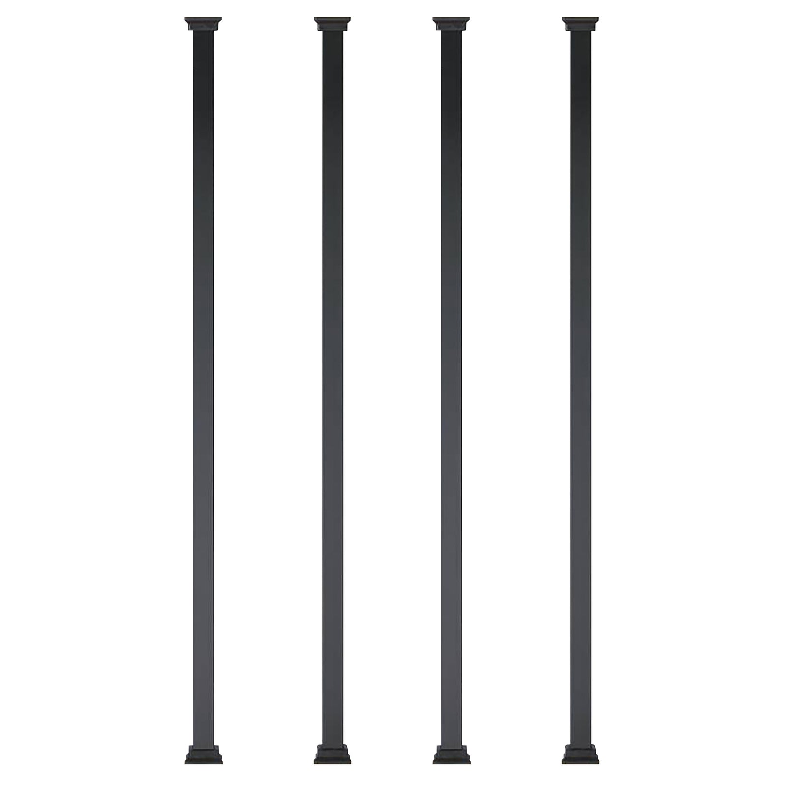 Balustres carrés et noirs Estate, 3/4'' x 32'', emballage de 10 unités