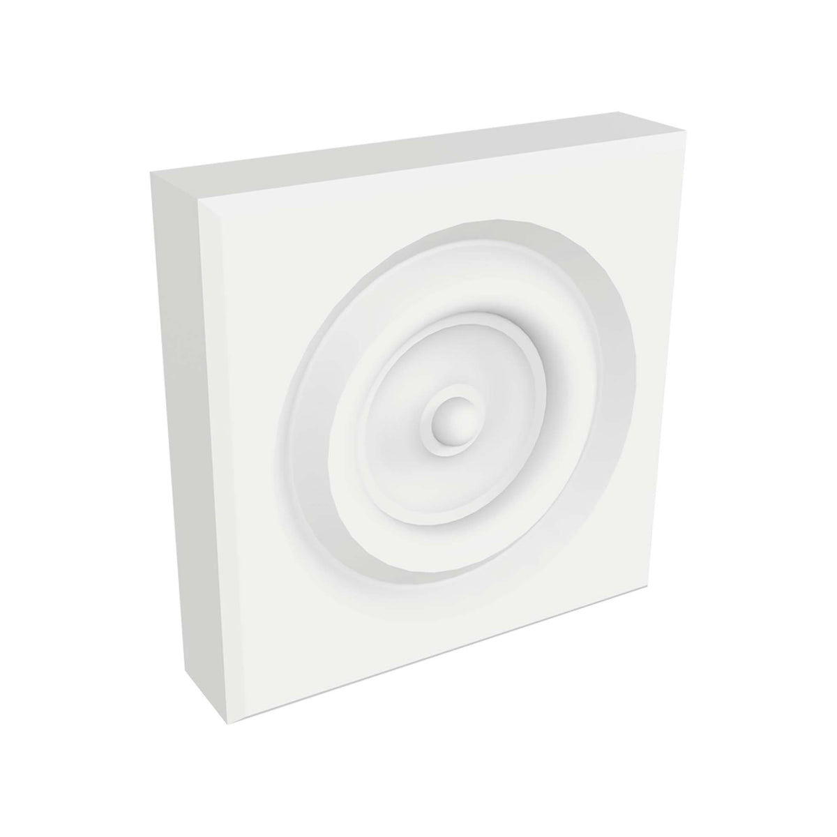 Rosette en MDF avec apprêt blanc 3-3/4&#39;&#39; x 3-3/4&quot;