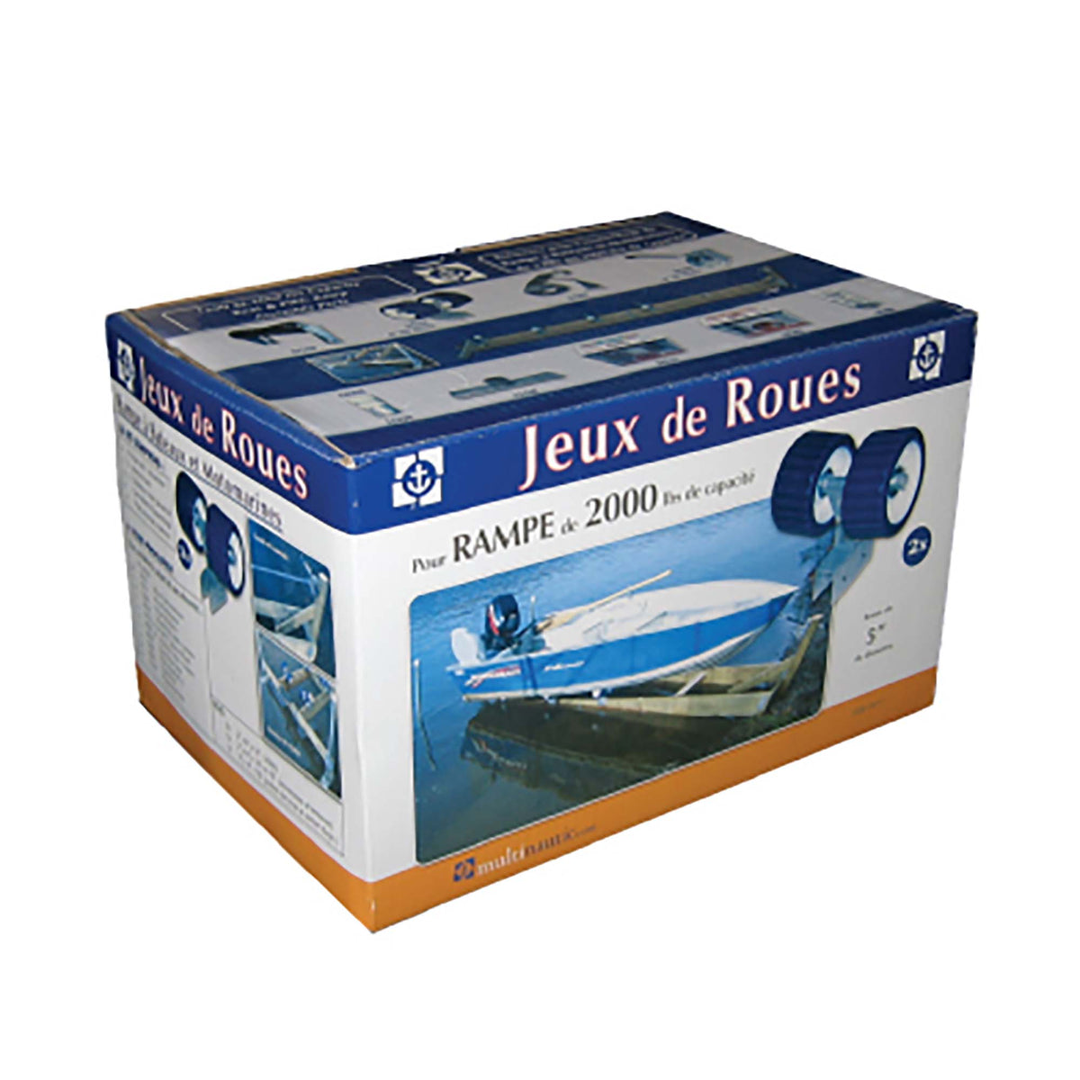 Ensemble de 2 roues doubles de 5" pour rampe de bateau