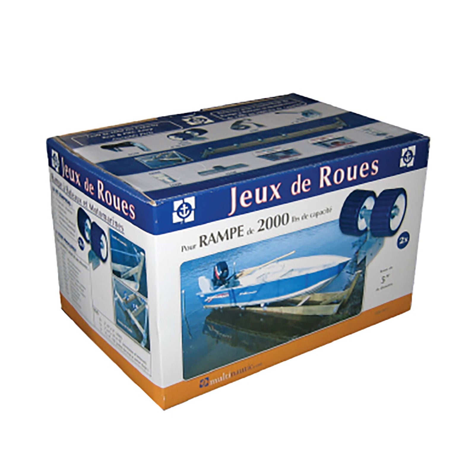 Ensemble de 2 roues doubles de 5" pour rampe de bateau