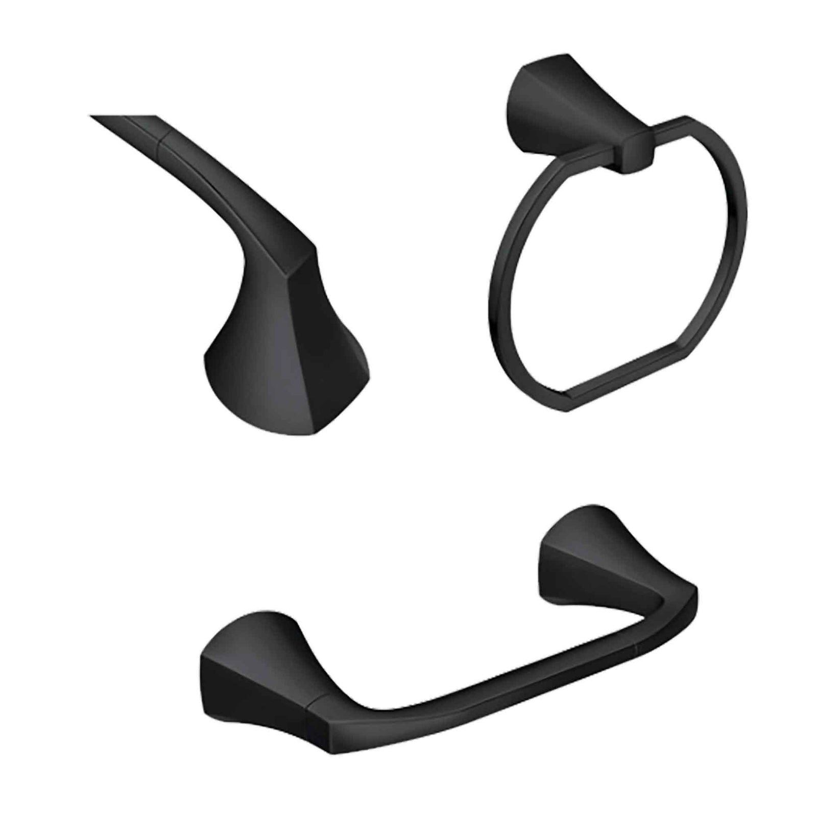 Ensemble pour salle de bain Lindor de 3 pièces, noir mat